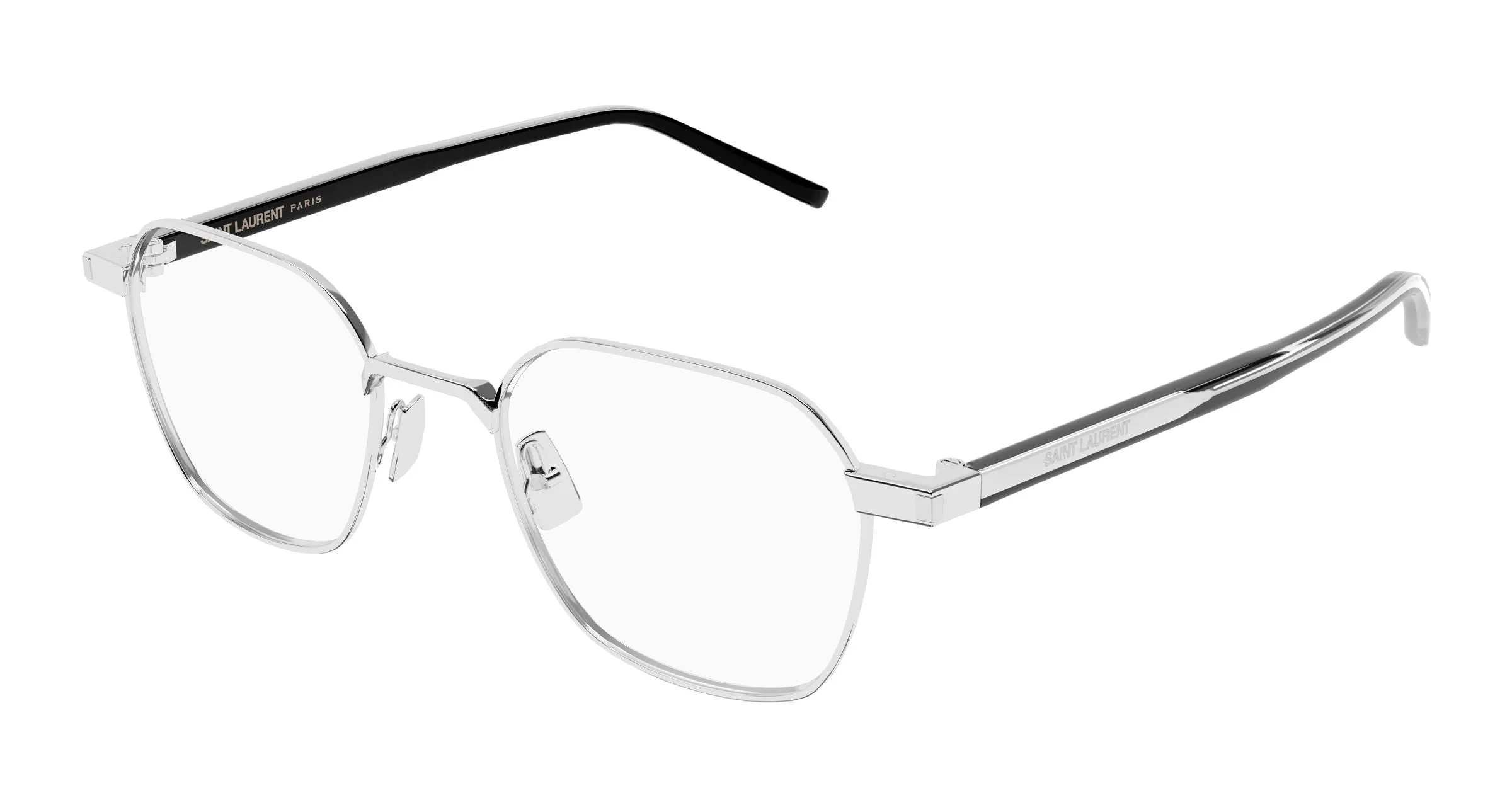 SAINT LAURENT SL 883 002 Montature da vista Metallo Argento Trasparente Rotonda Antiriflesso - immagine 1