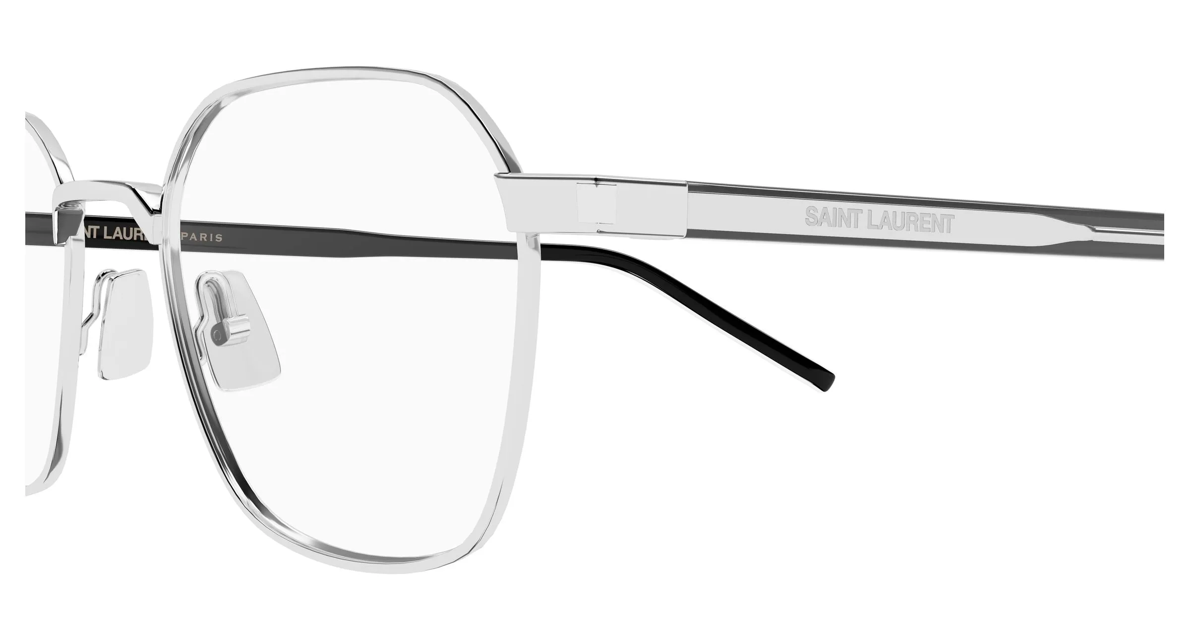 SAINT LAURENT SL 883 002 Montature da vista Metallo Argento Trasparente Rotonda Antiriflesso - immagine 3