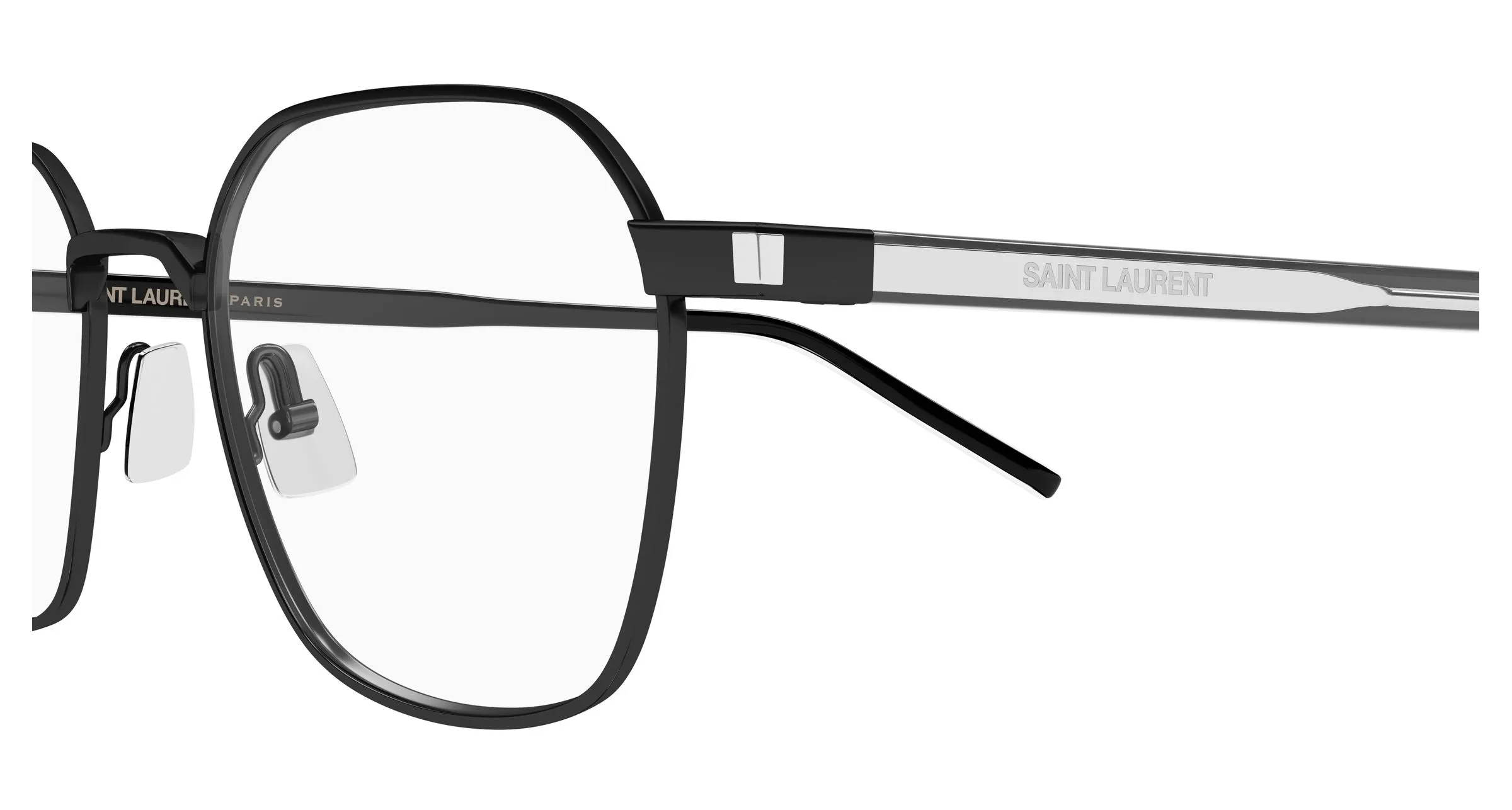 SAINT LAURENT SL 883 001 Montature da vista Metallo Nero Trasparente Rotonda Antiriflesso - immagine 3