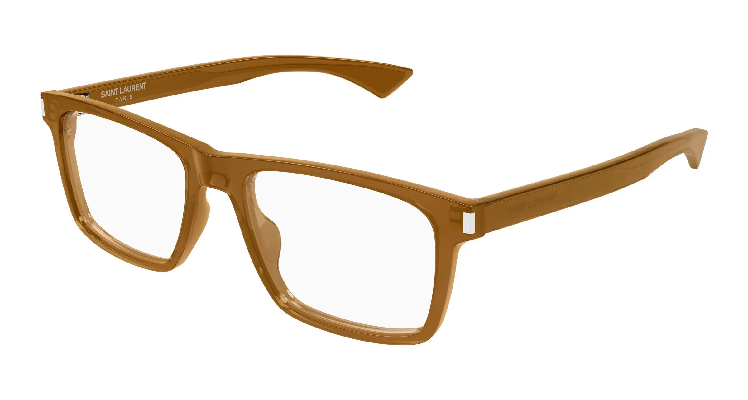SAINT LAURENT SL 882 010 Montature da vista Acetato Marrone Trasparente Squadrata Antiriflesso - immagine 1
