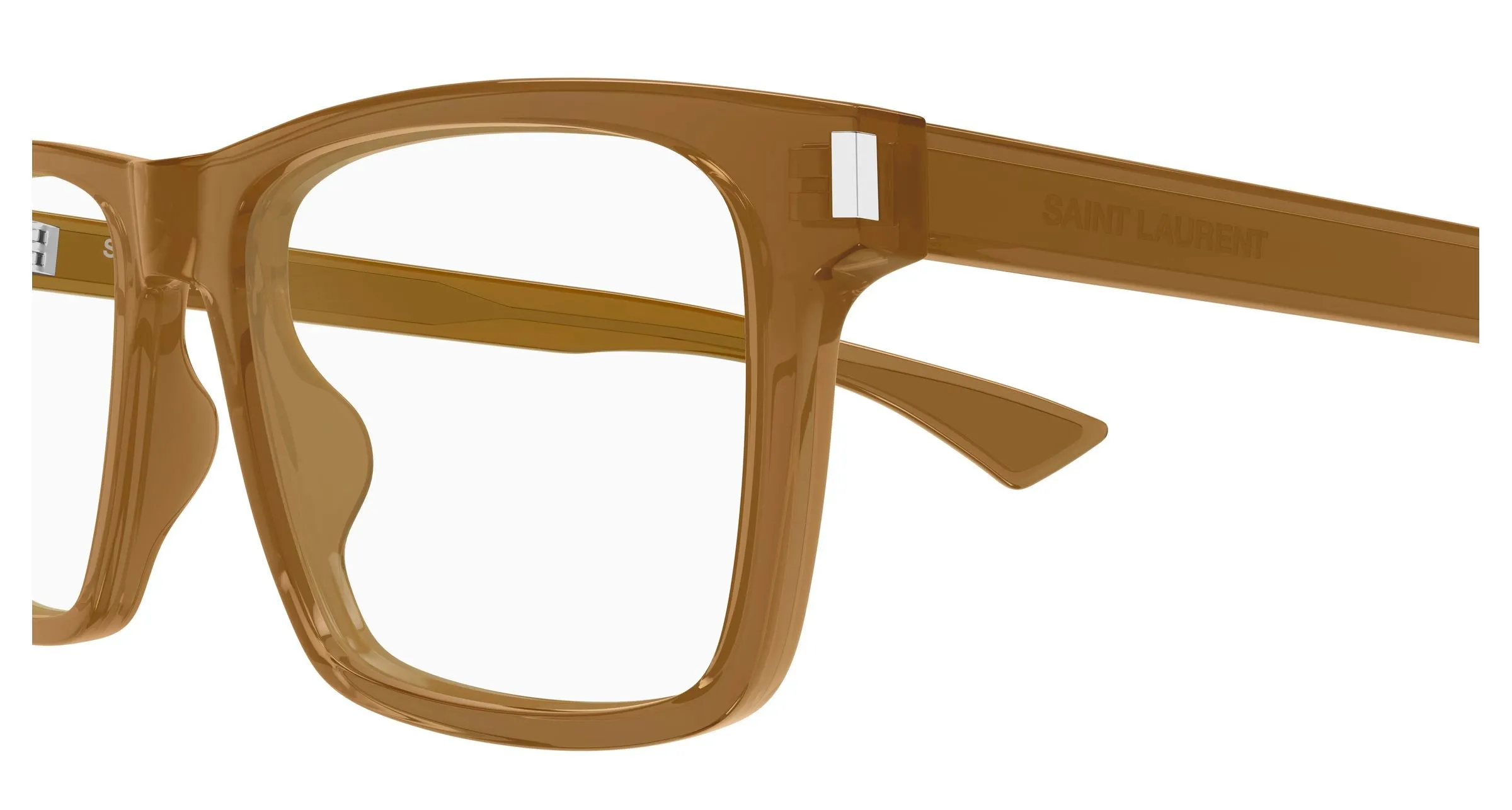 SAINT LAURENT SL 882 010 Montature da vista Acetato Marrone Trasparente Squadrata Antiriflesso - immagine 3