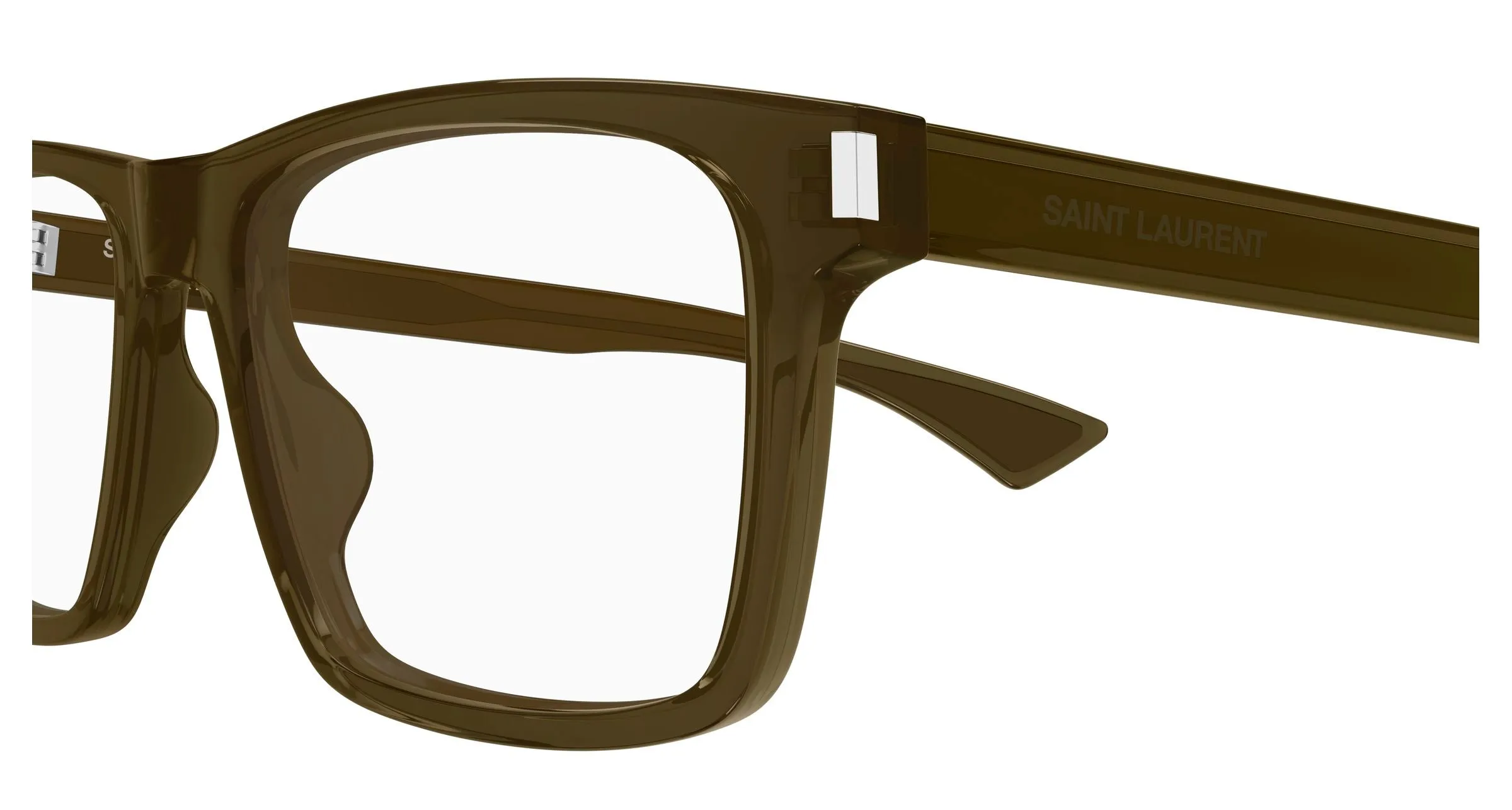 SAINT LAURENT SL 882 009 Montature da vista Acetato Marrone Trasparente Squadrata Antiriflesso - immagine 3