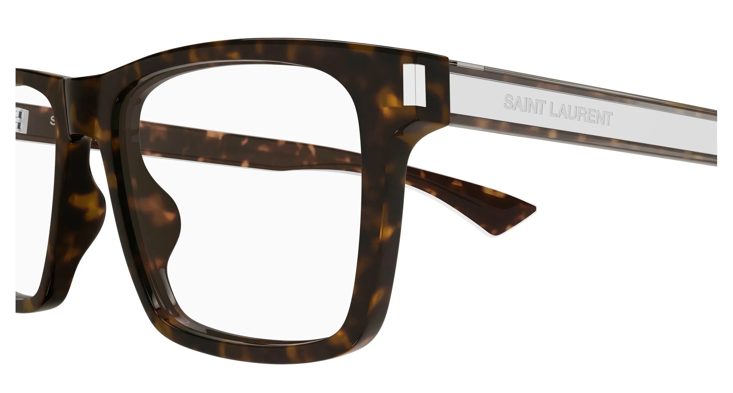 SAINT LAURENT SL 882 007 Montature da vista Acetato Havana Trasparente Squadrata Antiriflesso - immagine 3