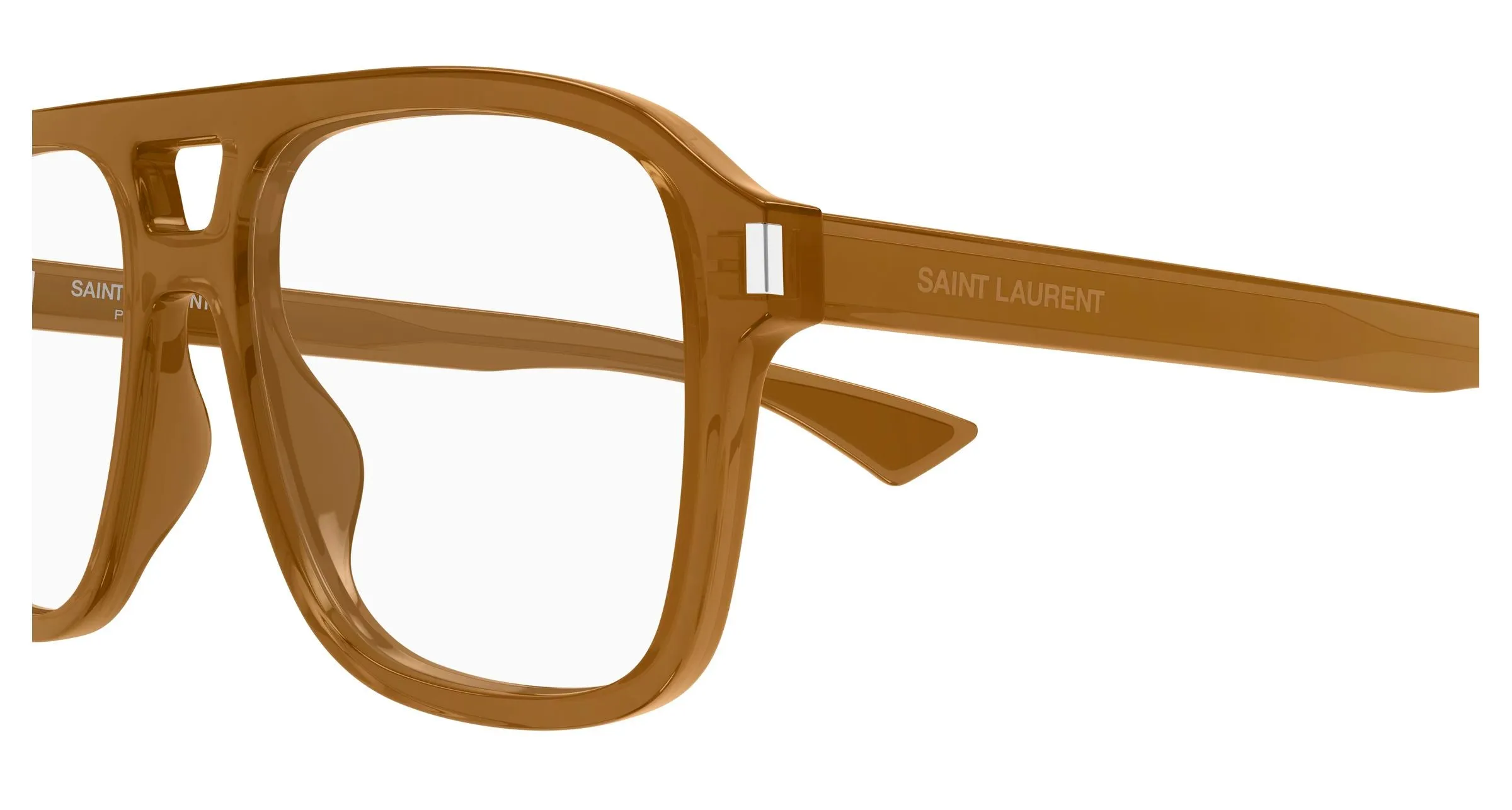 SAINT LAURENT SL 881 OPT 005 Montature da vista Acetato Marrone Trasparente Squadrata Antiriflesso - immagine 3