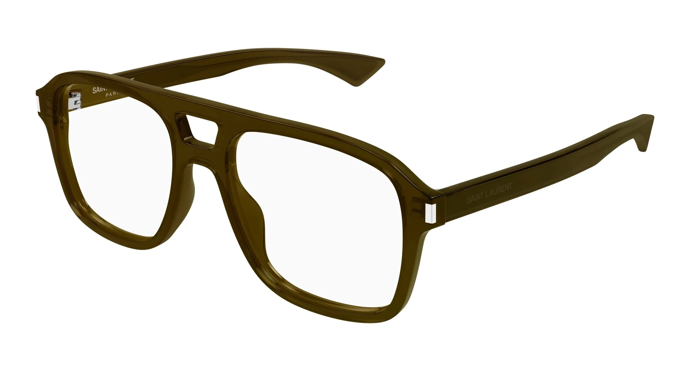 SAINT LAURENT SL 881 OPT 004 Montature da vista Acetato Marrone Trasparente Squadrata Antiriflesso - immagine 1