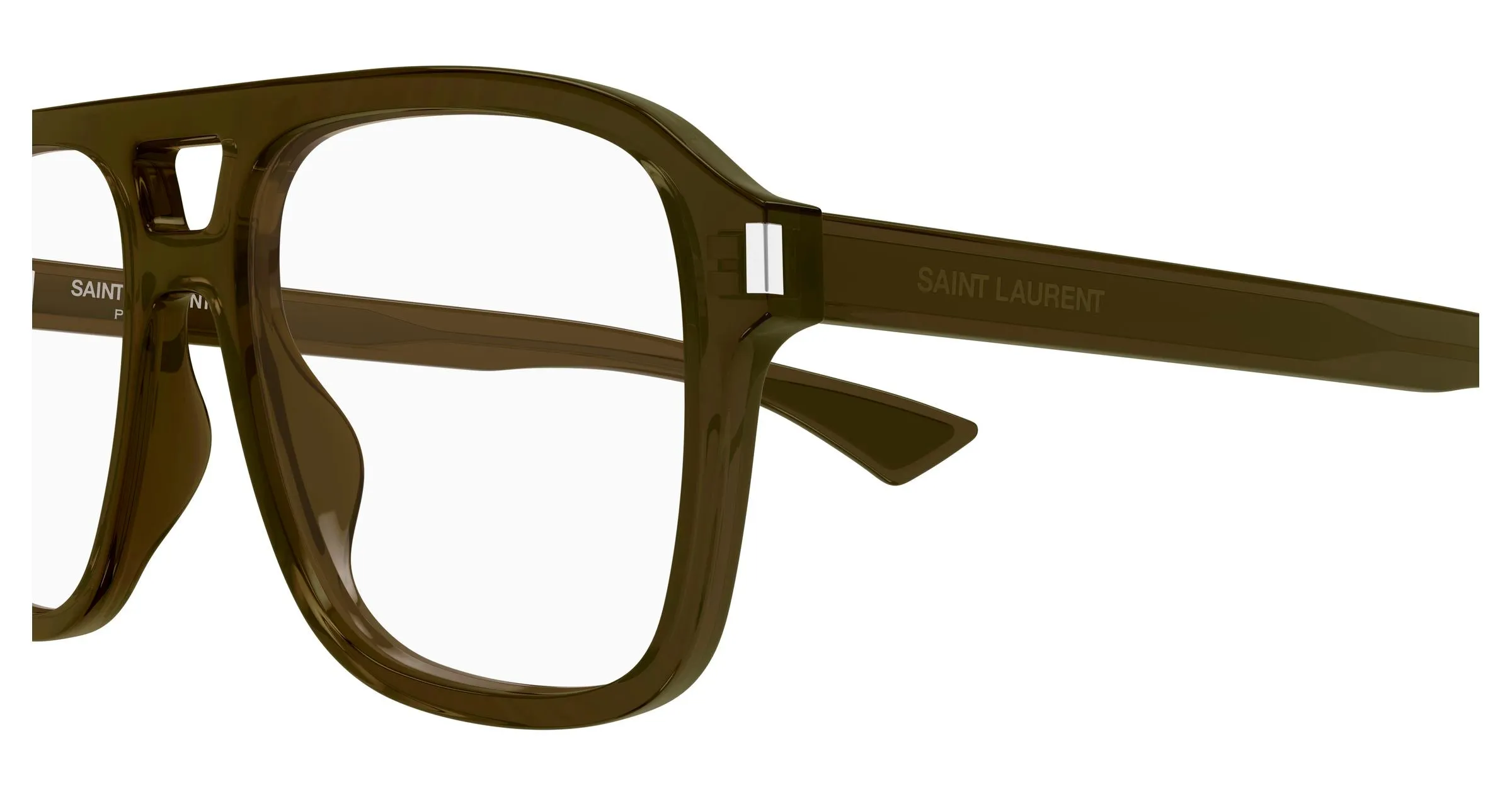 SAINT LAURENT SL 881 OPT 004 Montature da vista Acetato Marrone Trasparente Squadrata Antiriflesso - immagine 3