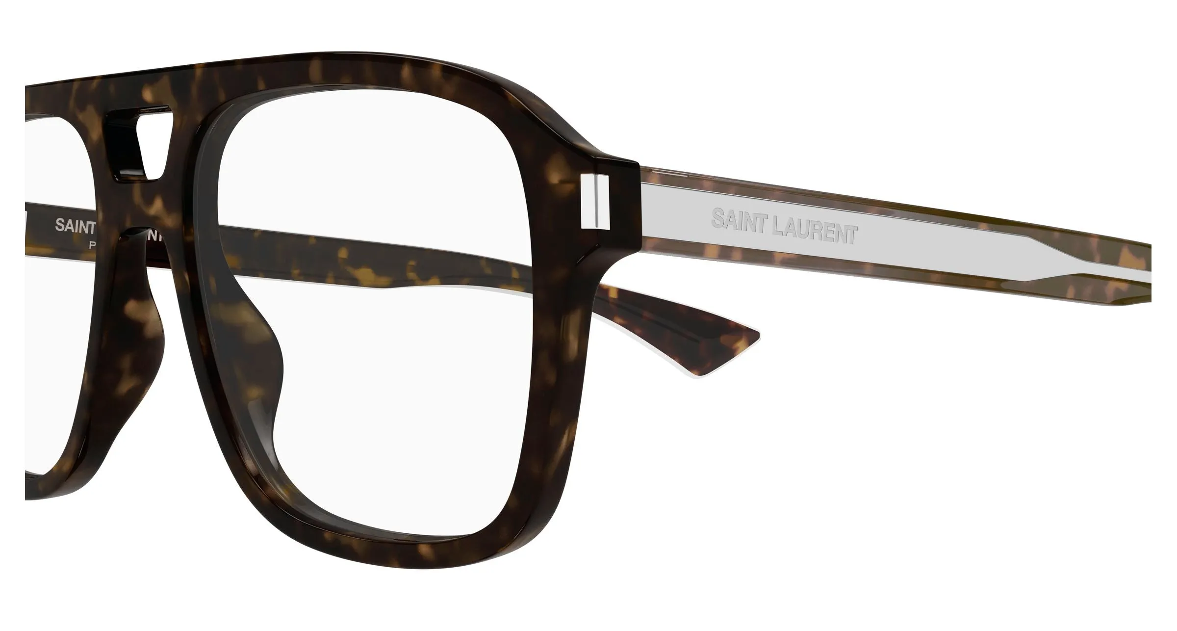 SAINT LAURENT SL 881 OPT 002 Montature da vista Acetato Havana Trasparente Squadrata Antiriflesso - immagine 3