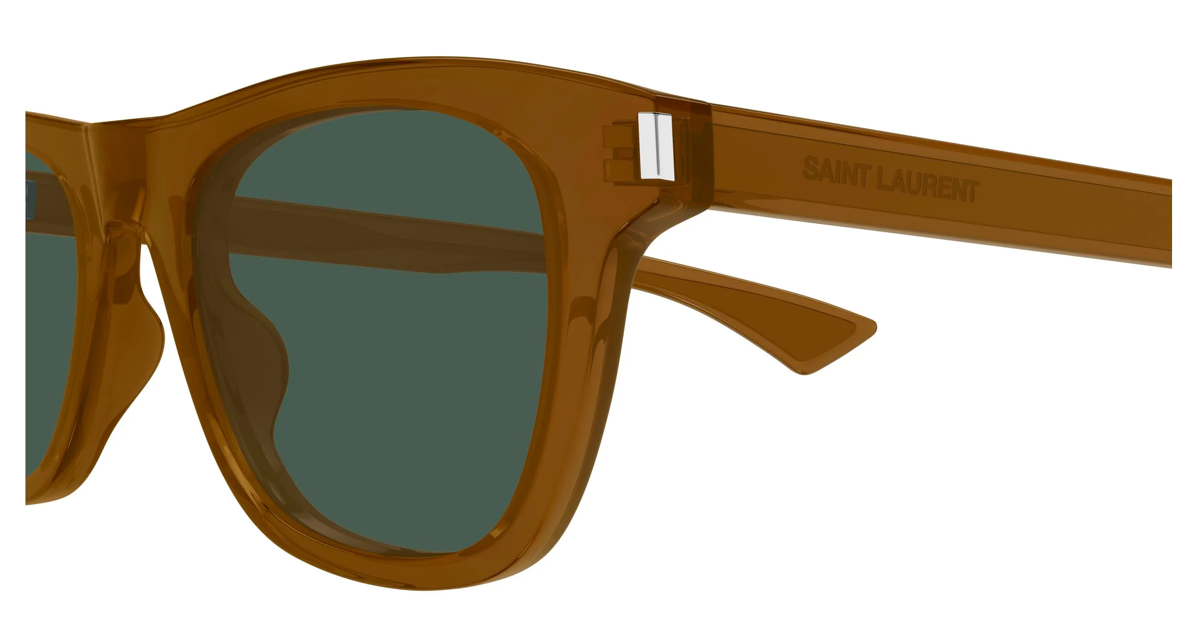 SAINT LAURENT SL 879 005 Occhiali da sole Acetato Marrone Verde Squadrata - immagine 3
