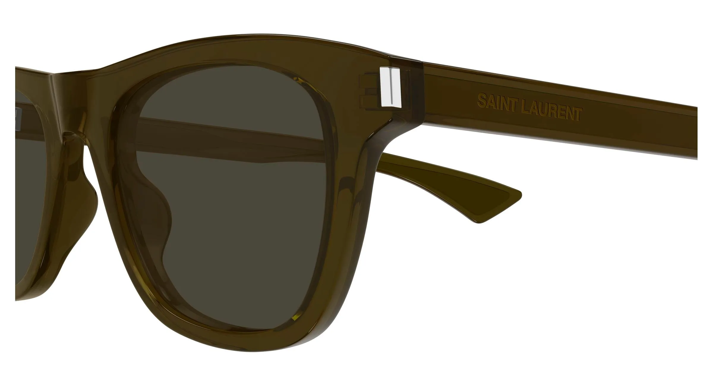 SAINT LAURENT SL 879 004 Occhiali da sole Acetato Marrone Grigio Squadrata - immagine 3