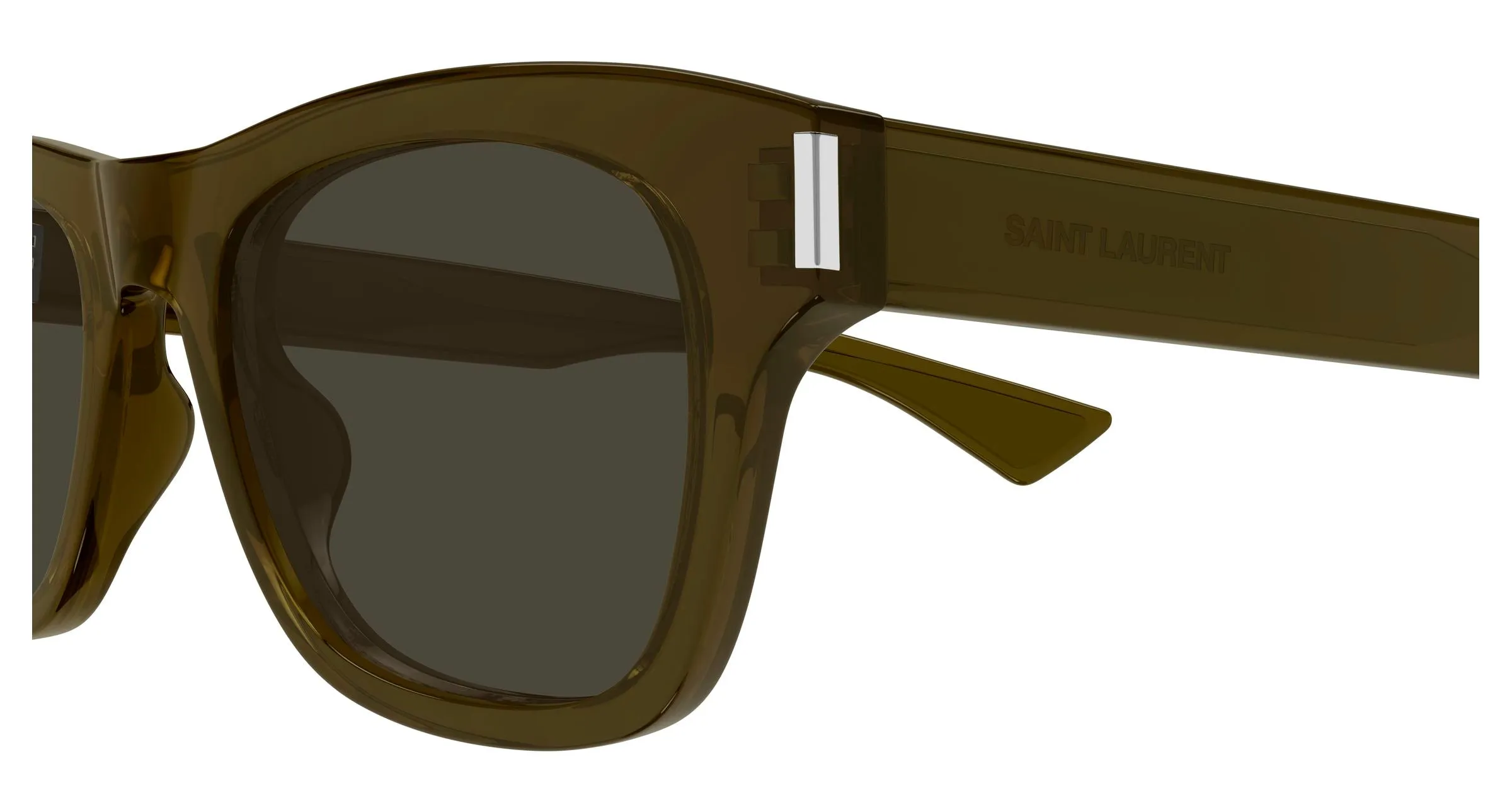 SAINT LAURENT SL 877 004 Occhiali da sole Acetato Marrone Grigio Squadrata - immagine 3