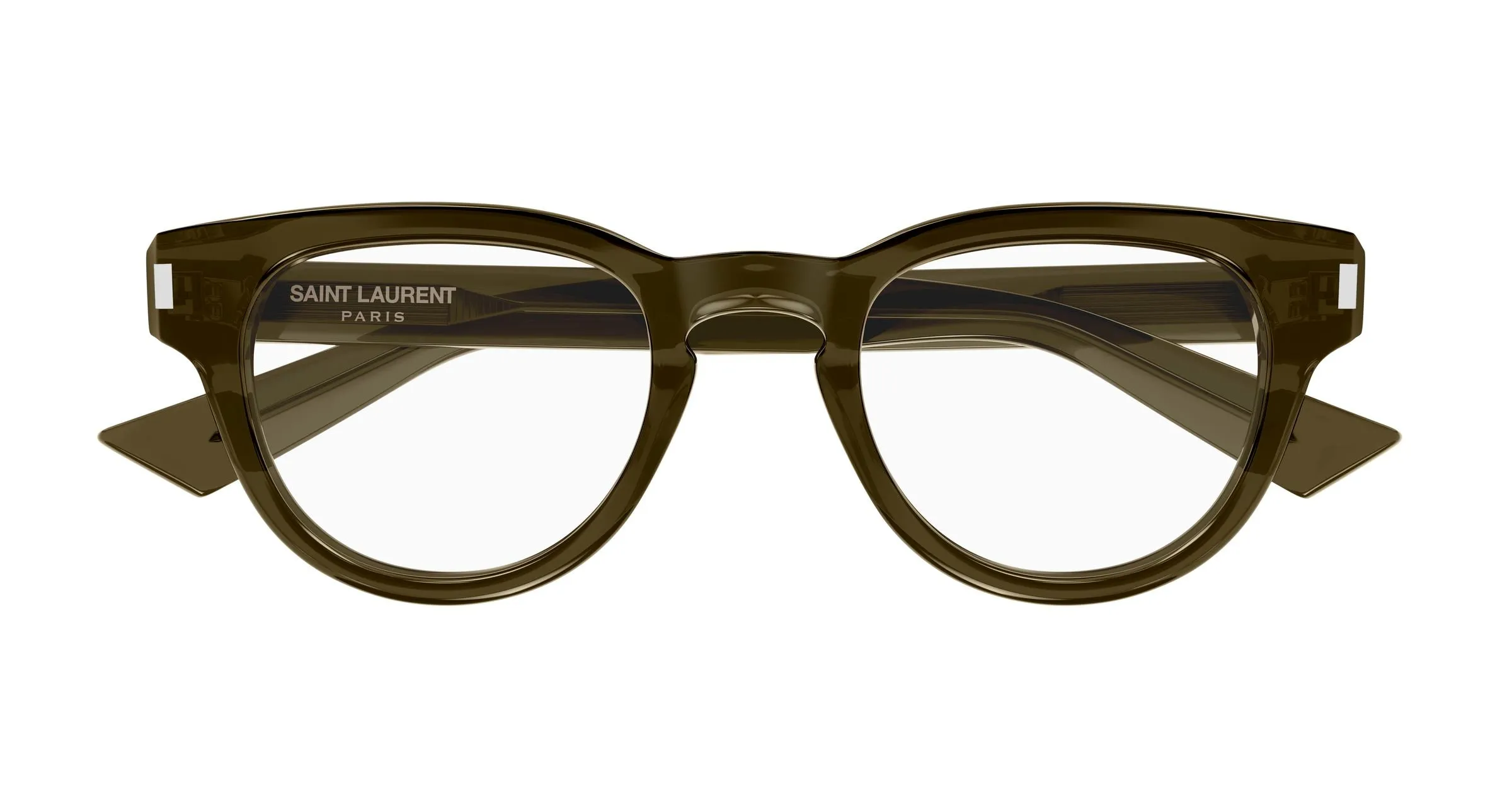 SAINT LAURENT SL 876 OPT 005 Montature da vista Acetato Marrone Trasparente Rotonda Antiriflesso - immagine 2