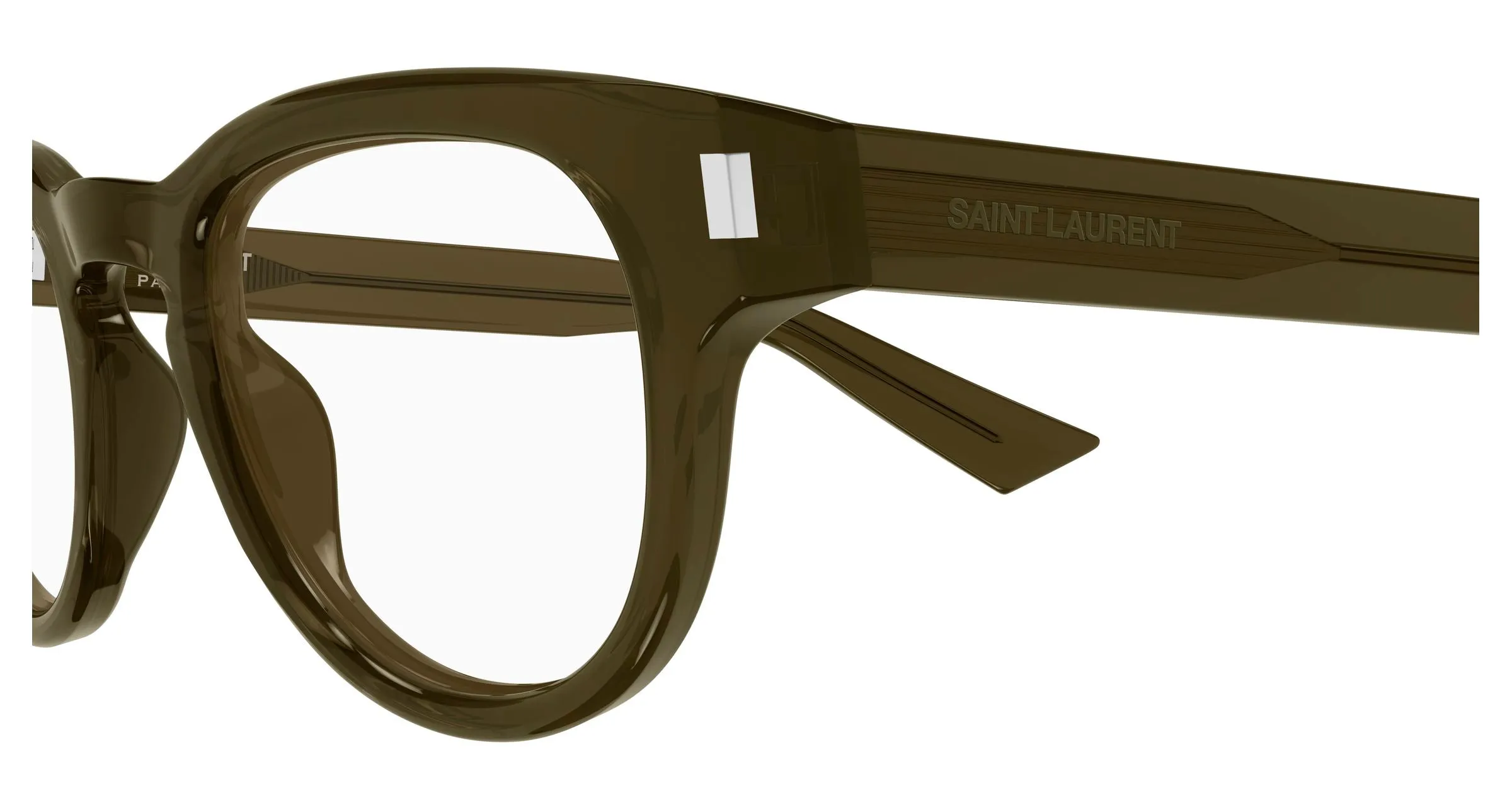 SAINT LAURENT SL 876 OPT 005 Montature da vista Acetato Marrone Trasparente Rotonda Antiriflesso - immagine 3