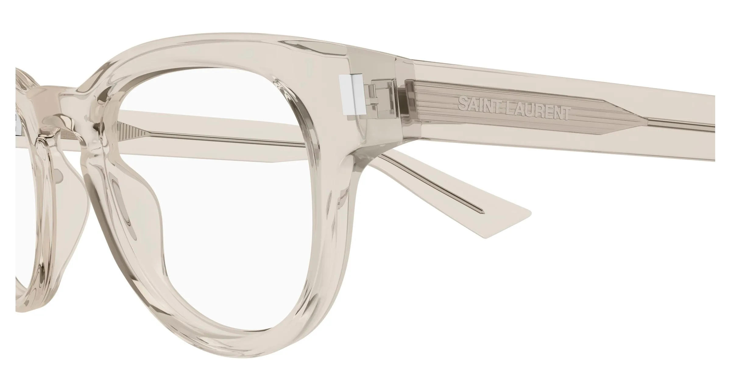 SAINT LAURENT SL 876 OPT 004 Montature da vista Acetato Beige Trasparente Rotonda Antiriflesso - immagine 3