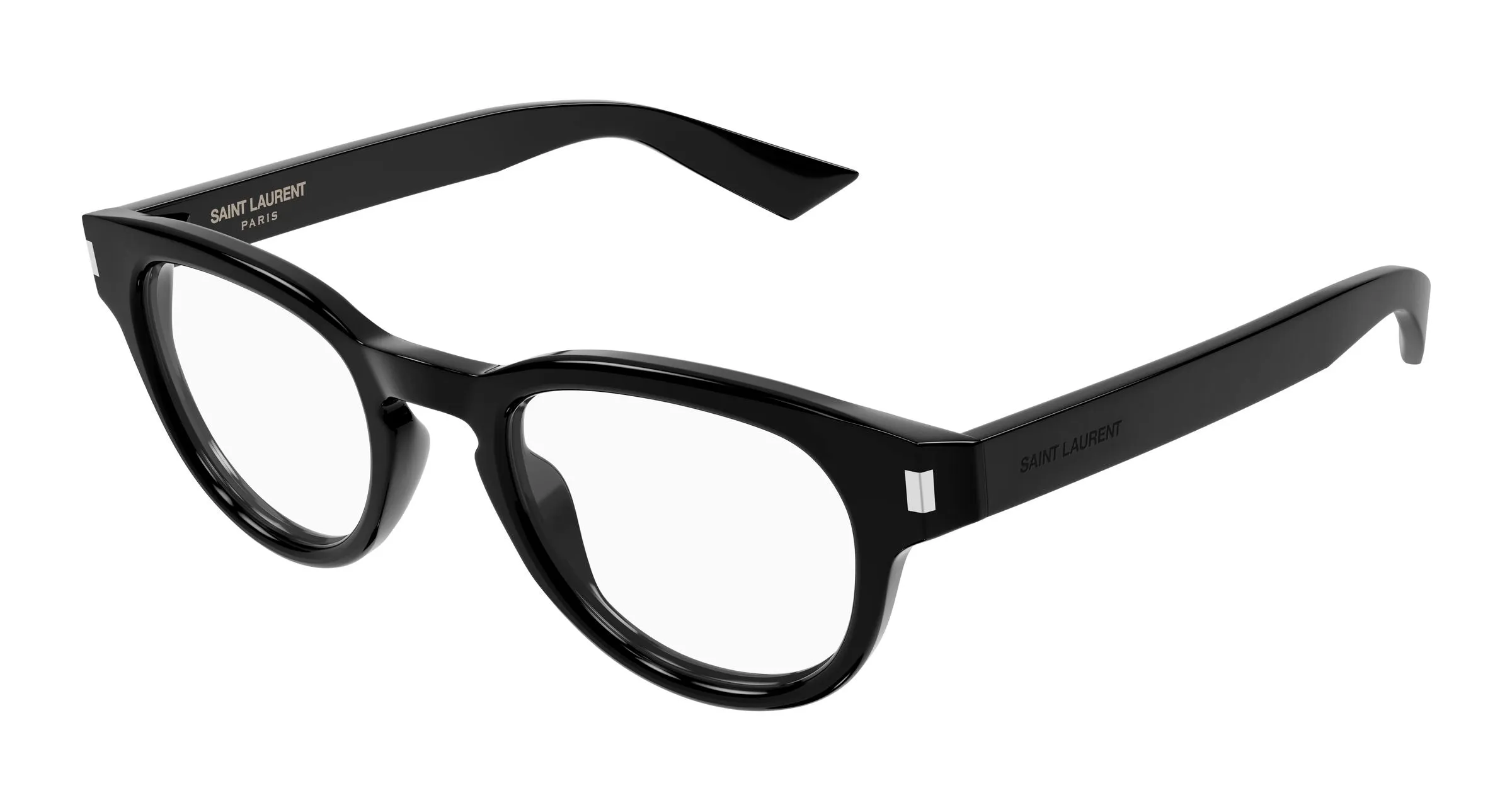 SAINT LAURENT SL 876 OPT 001 Montature da vista Acetato Nero Trasparente Rotonda Antiriflesso - immagine 1