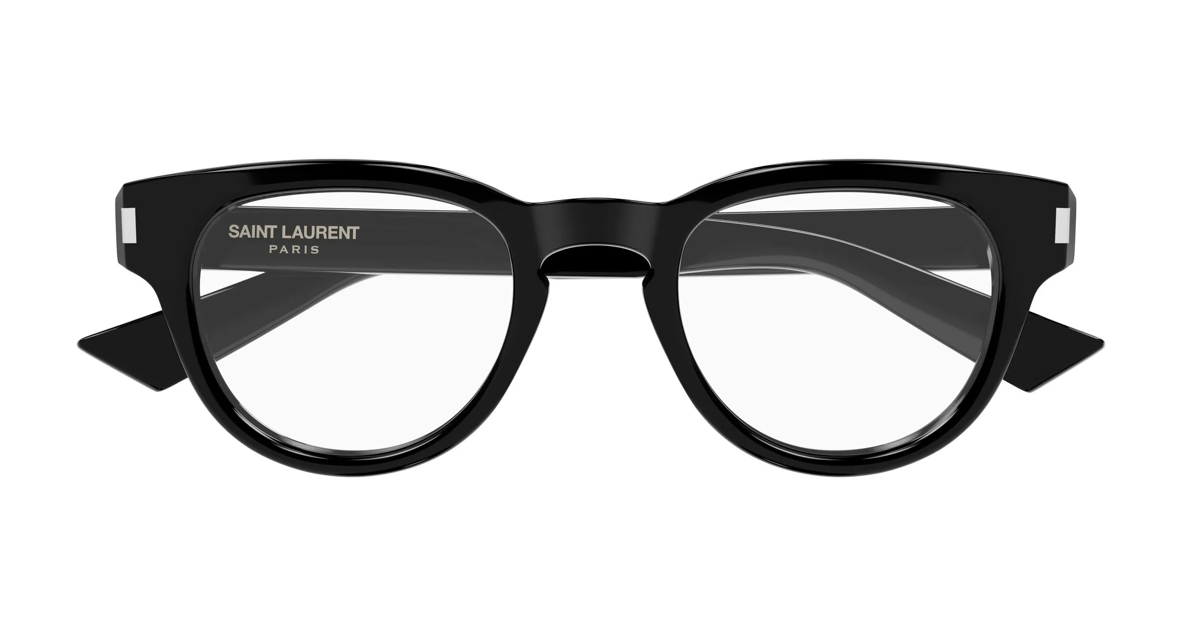 SAINT LAURENT SL 876 OPT 001 Montature da vista Acetato Nero Trasparente Rotonda Antiriflesso - immagine 2