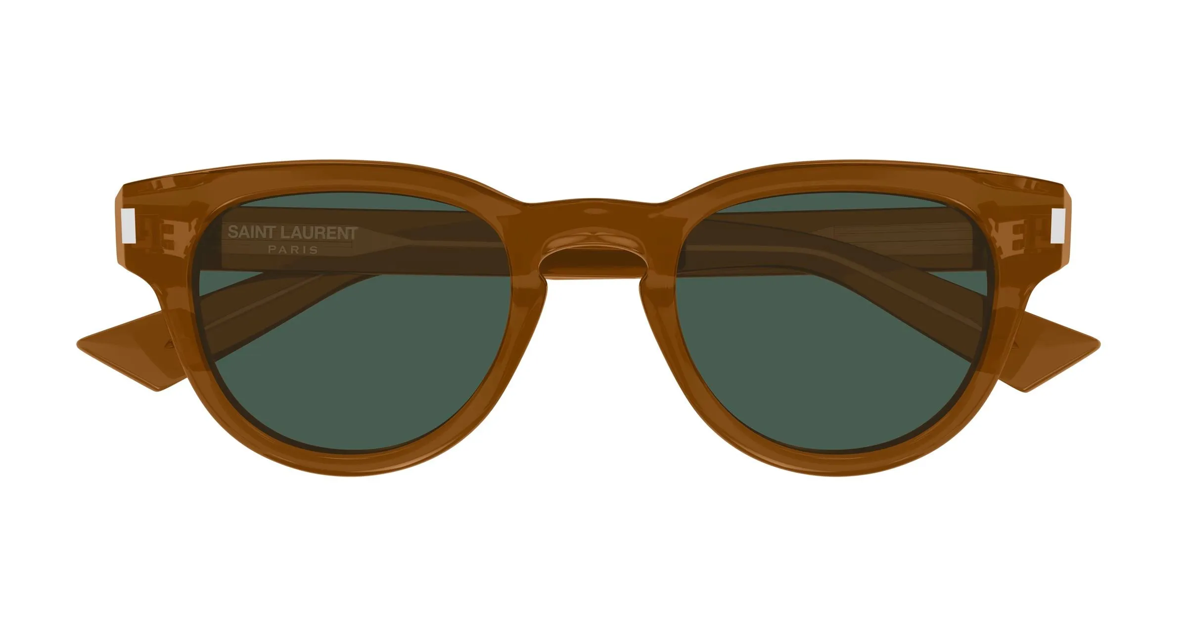 SAINT LAURENT SL 876 005 Occhiali da sole Acetato Marrone Verde Rotonda - immagine 2
