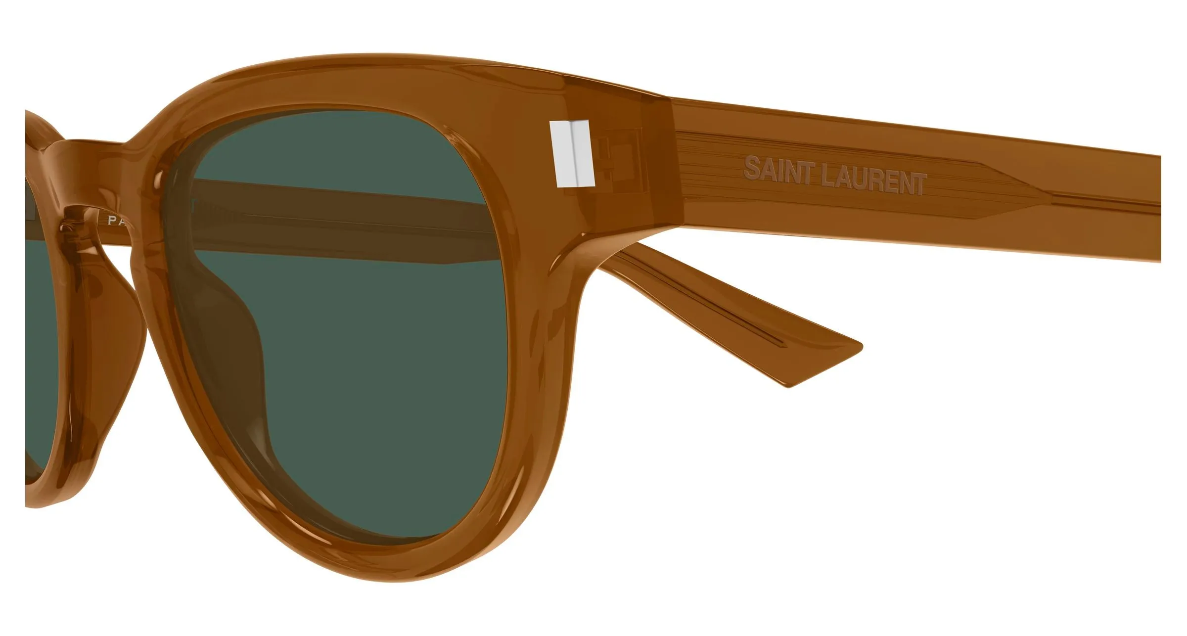 SAINT LAURENT SL 876 005 Occhiali da sole Acetato Marrone Verde Rotonda - immagine 3