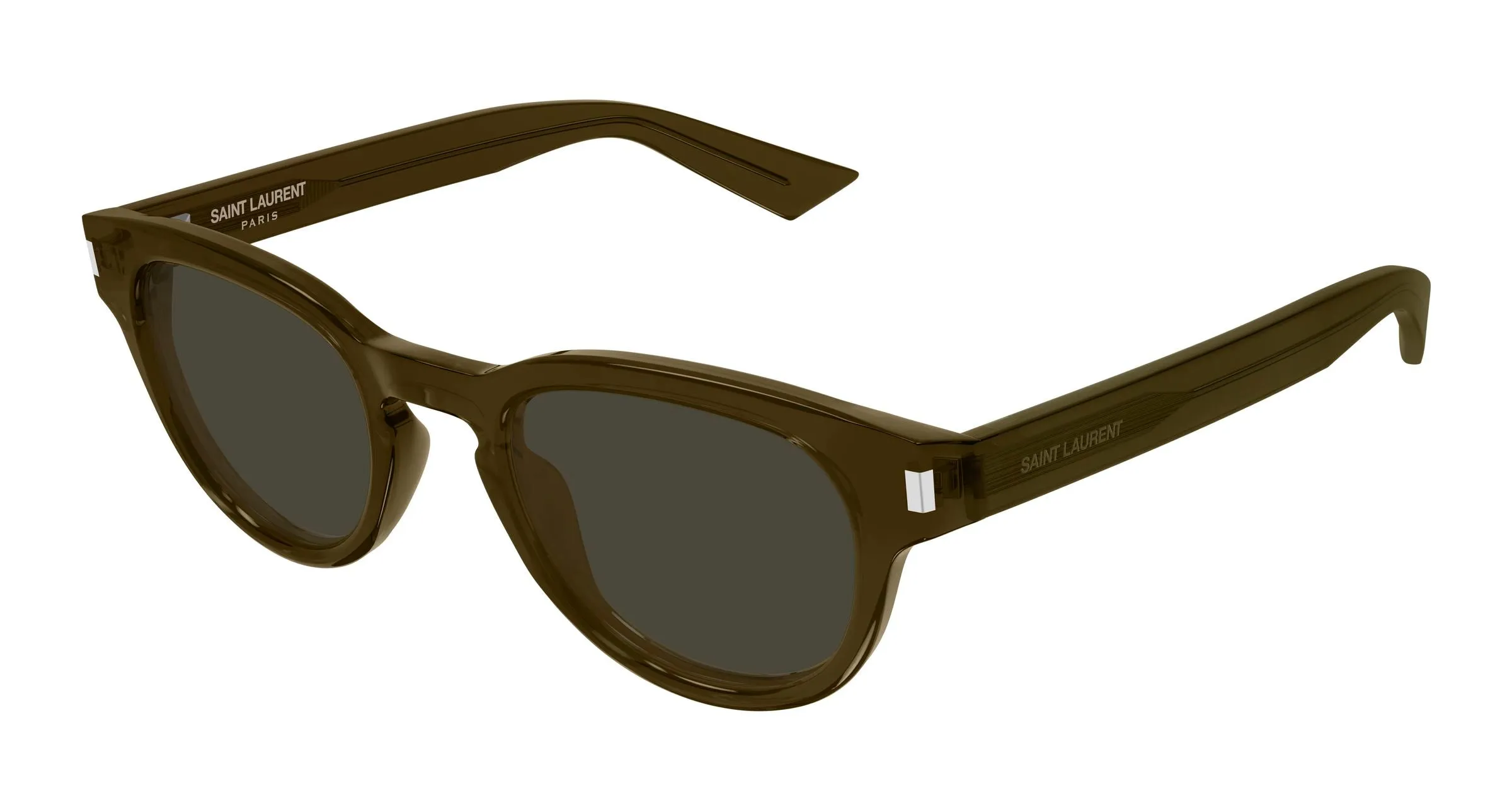 SAINT LAURENT SL 876 004 Occhiali da sole Acetato Marrone Grigio Rotonda - immagine 1