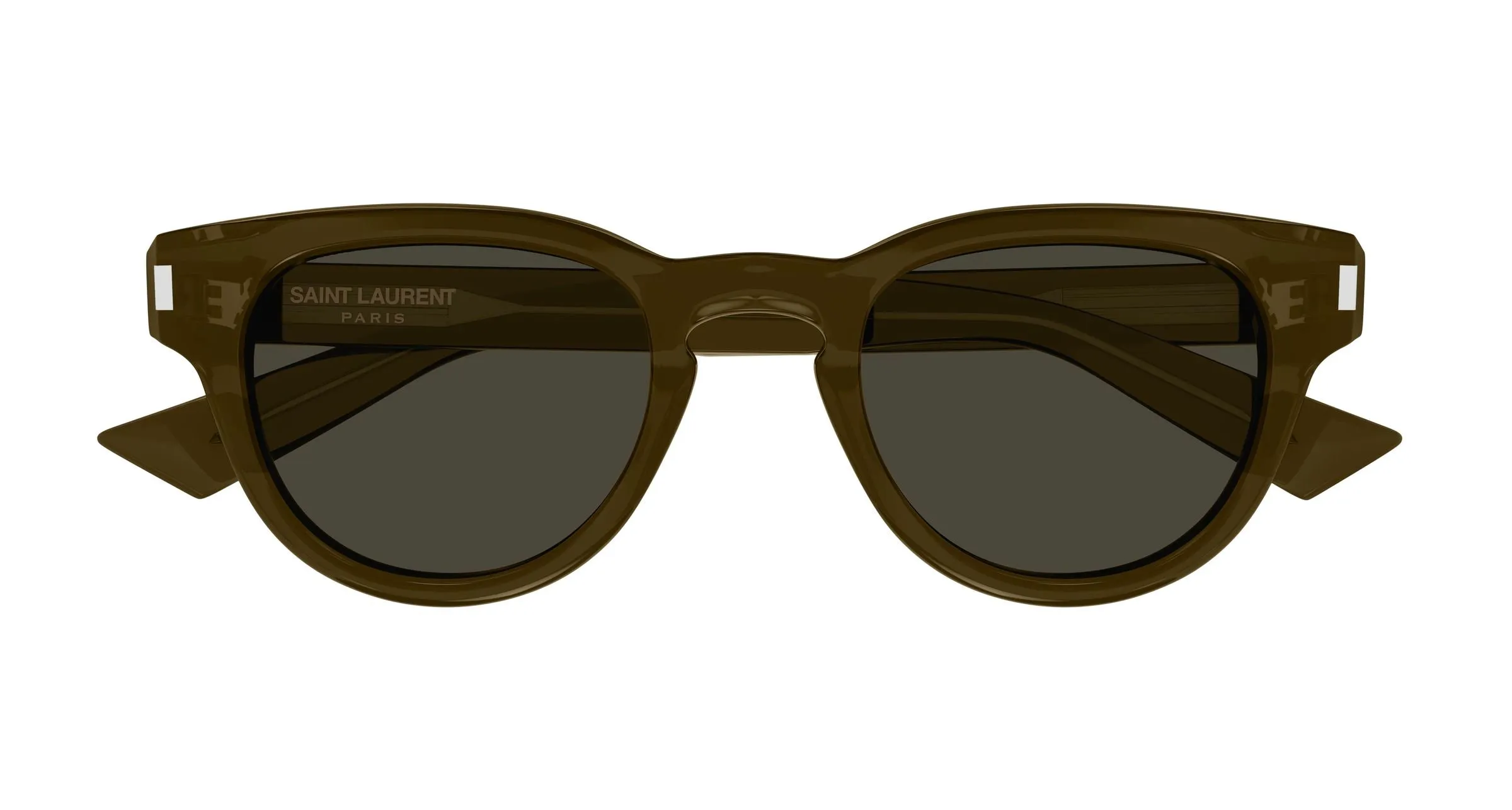 SAINT LAURENT SL 876 004 Occhiali da sole Acetato Marrone Grigio Rotonda - immagine 2