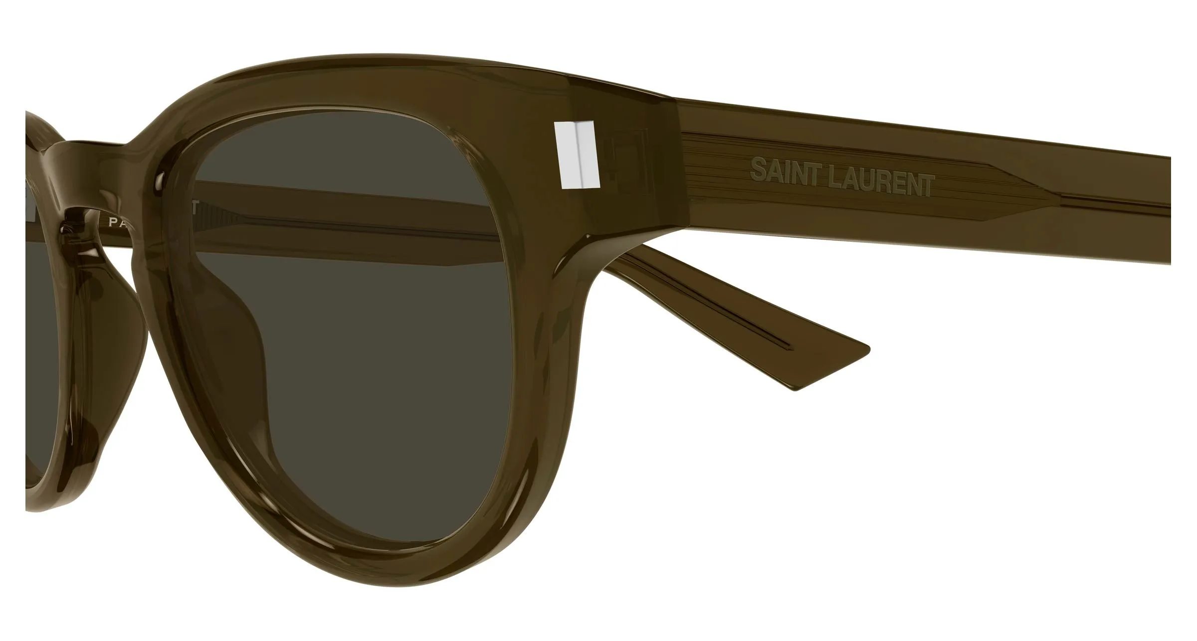 SAINT LAURENT SL 876 004 Occhiali da sole Acetato Marrone Grigio Rotonda - immagine 3