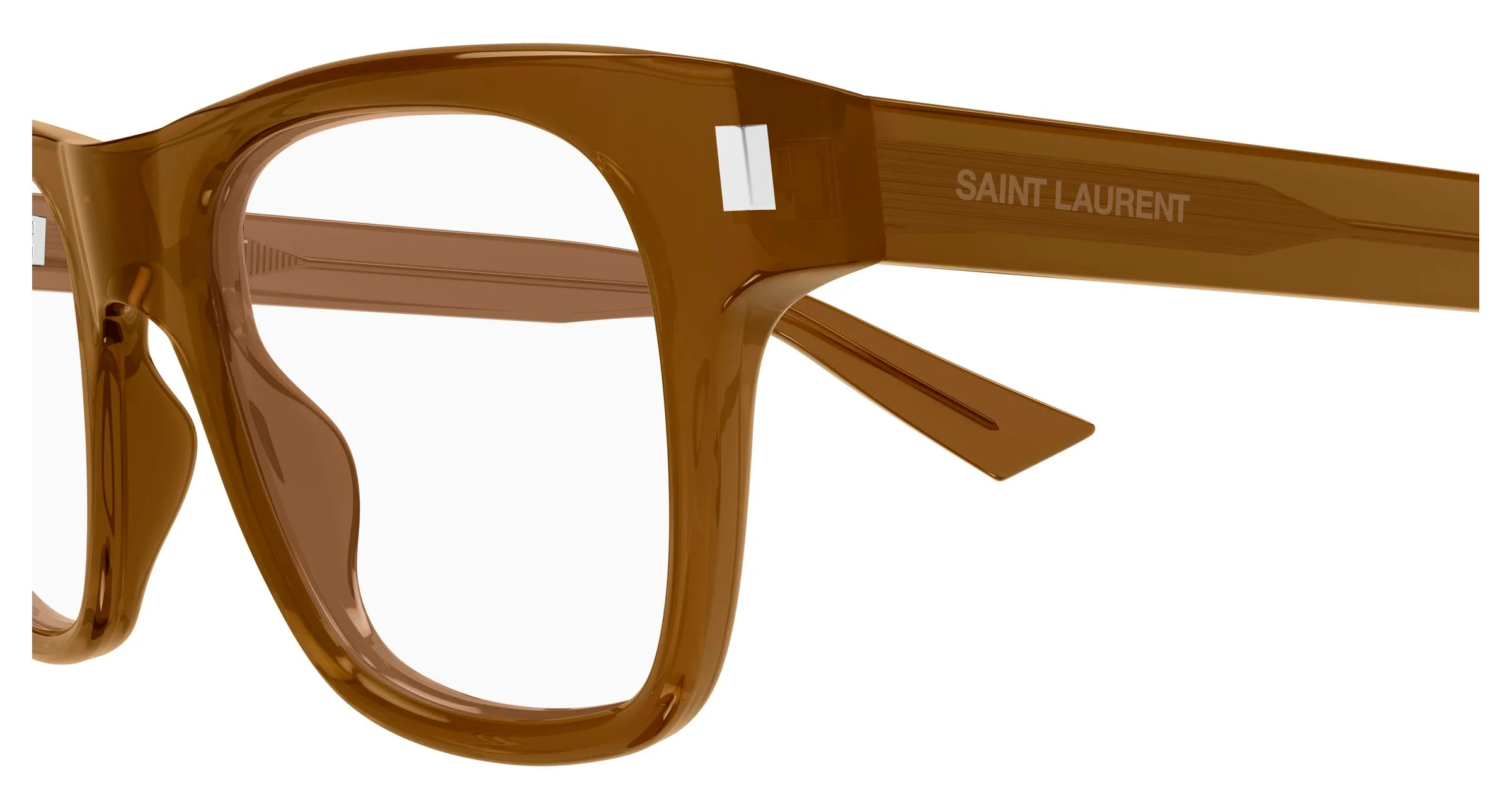 SAINT LAURENT SL 875 OPT 012 Montature da vista Acetato Marrone Trasparente Squadrata Antiriflesso - immagine 3