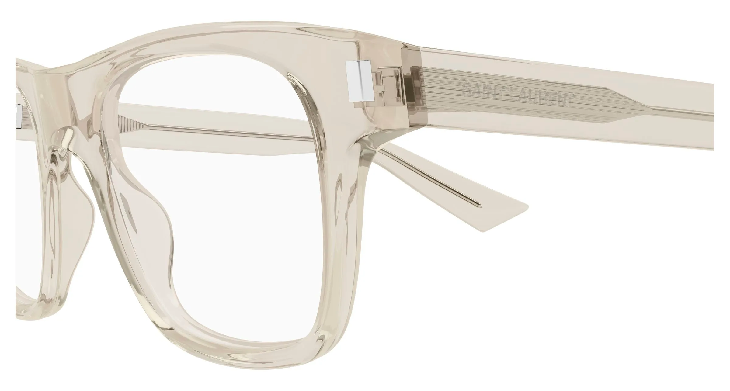 SAINT LAURENT SL 875 OPT 010 Montature da vista Acetato Beige Trasparente Squadrata Antiriflesso - immagine 3