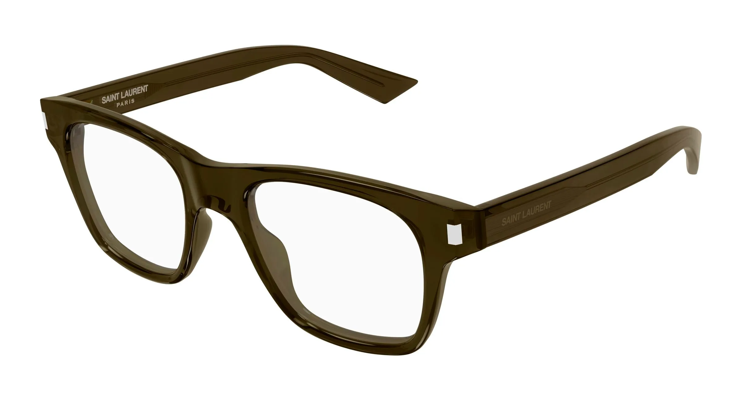 SAINT LAURENT SL 875 OPT 005 Montature da vista Acetato Marrone Trasparente Squadrata Antiriflesso - immagine 1