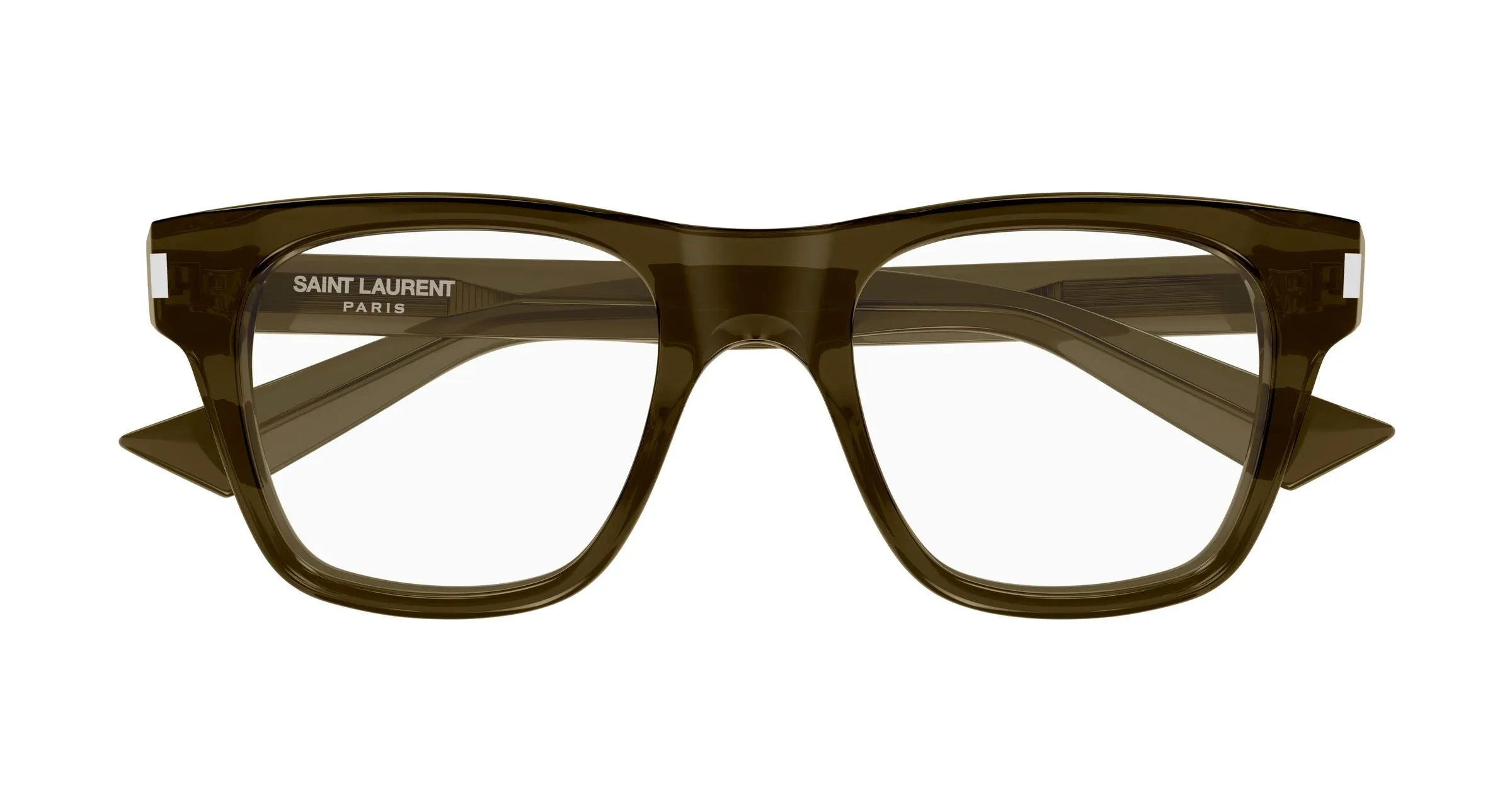 SAINT LAURENT SL 875 OPT 005 Montature da vista Acetato Marrone Trasparente Squadrata Antiriflesso - immagine 2