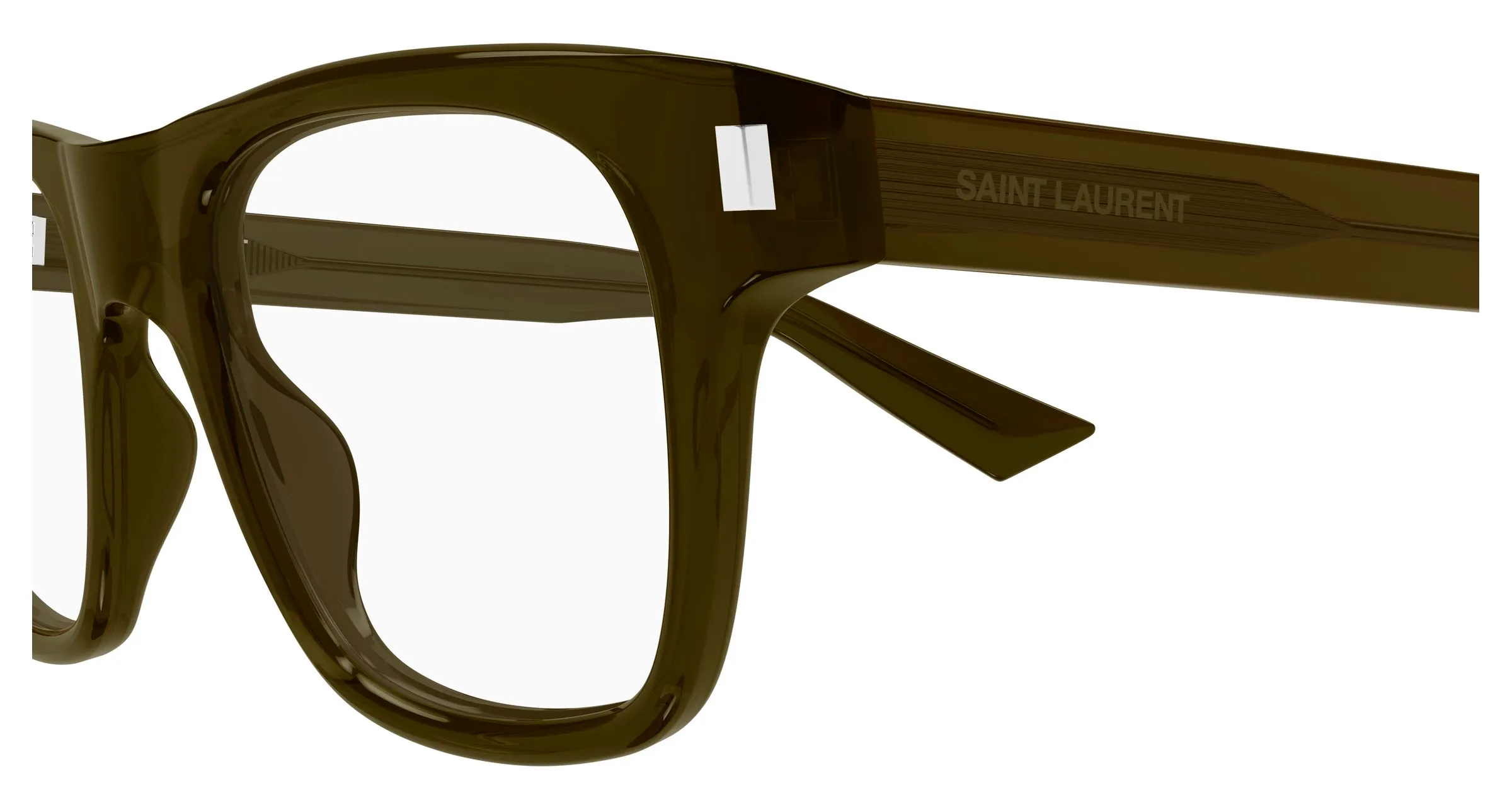 SAINT LAURENT SL 875 OPT 005 Montature da vista Acetato Marrone Trasparente Squadrata Antiriflesso - immagine 3