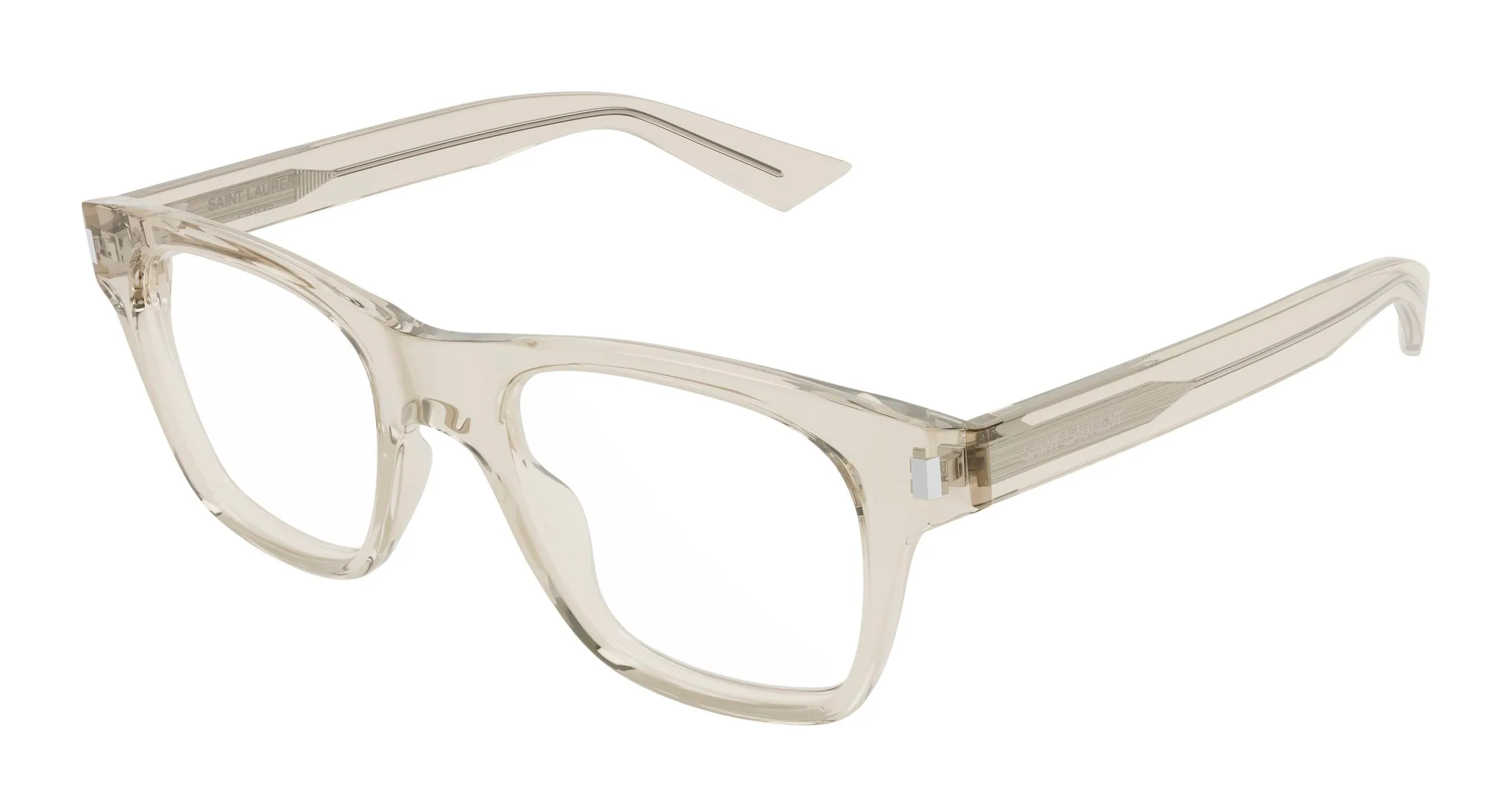 SAINT LAURENT SL 875 OPT 004 Montature da vista Acetato Beige Trasparente Squadrata Antiriflesso - immagine 1