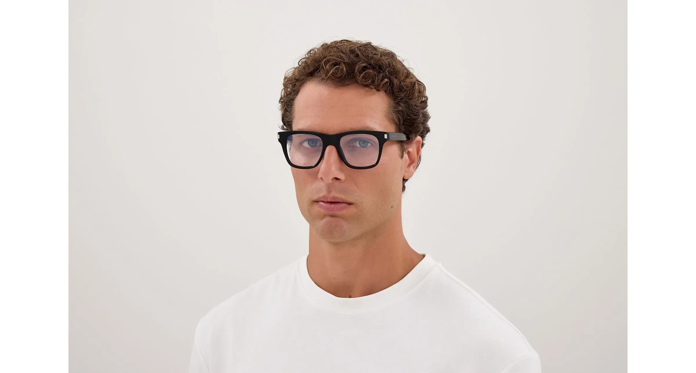 SAINT LAURENT SL 875 OPT 001 Montature da vista Acetato Nero Trasparente Squadrata Antiriflesso - immagine 4