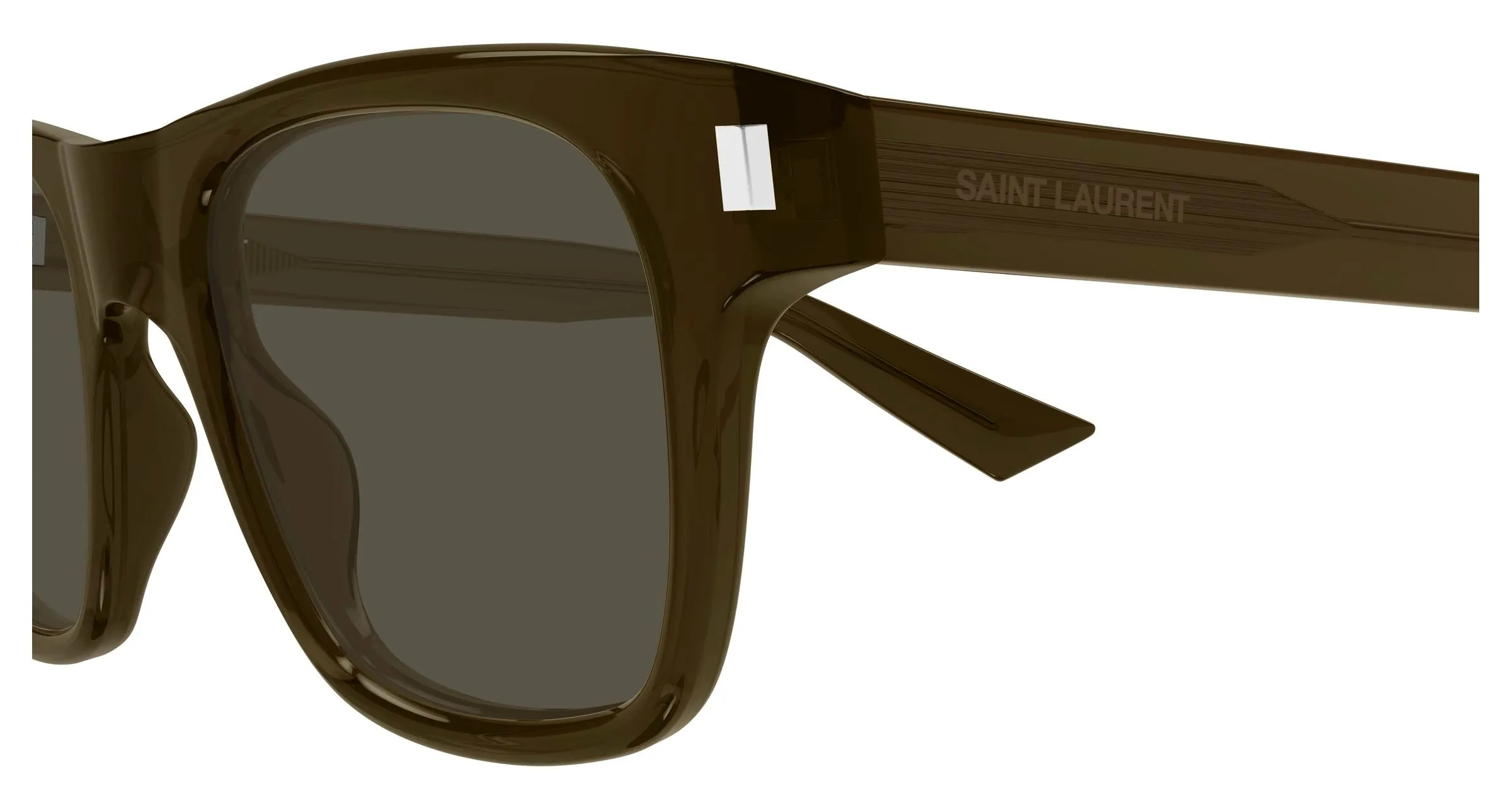 SAINT LAURENT SL 875 004 Occhiali da sole Acetato Marrone Grigio Squadrata - immagine 3