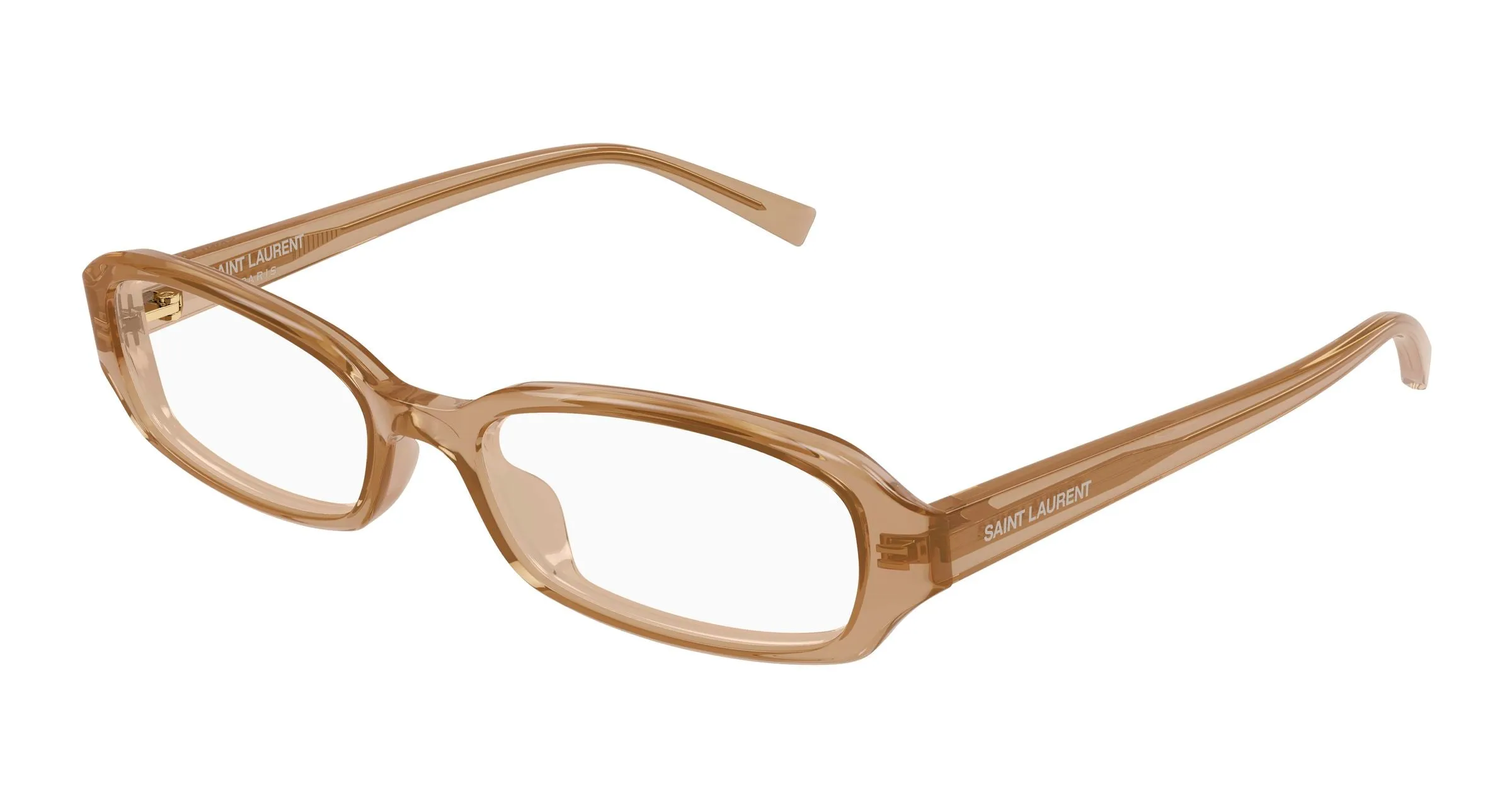 SAINT LAURENT SL 872 ERIN OPT 004 Montature da vista Acetato Marrone Trasparente Rotonda Antiriflesso - immagine 1