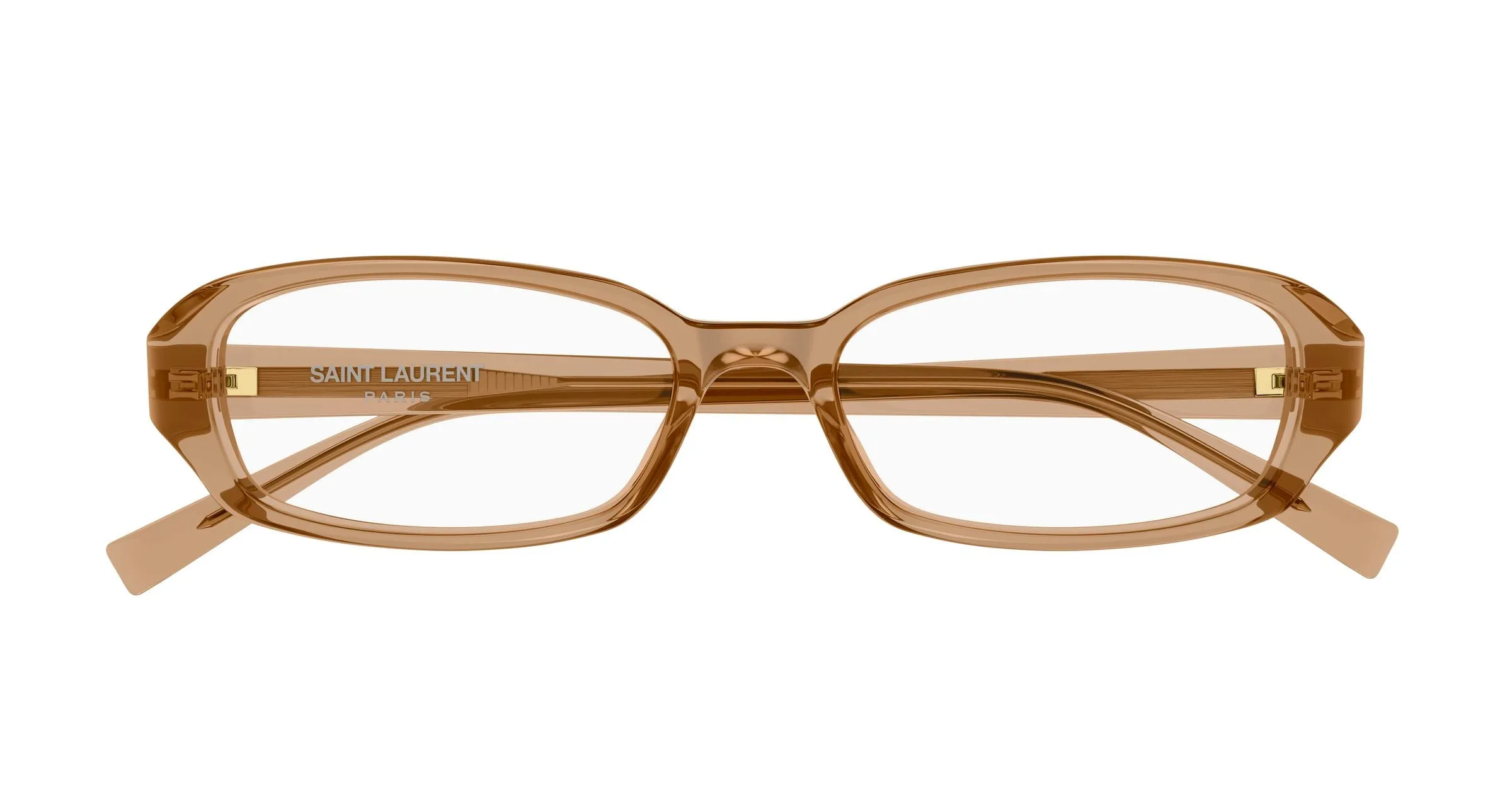 SAINT LAURENT SL 872 ERIN OPT 004 Montature da vista Acetato Marrone Trasparente Rotonda Antiriflesso - immagine 2