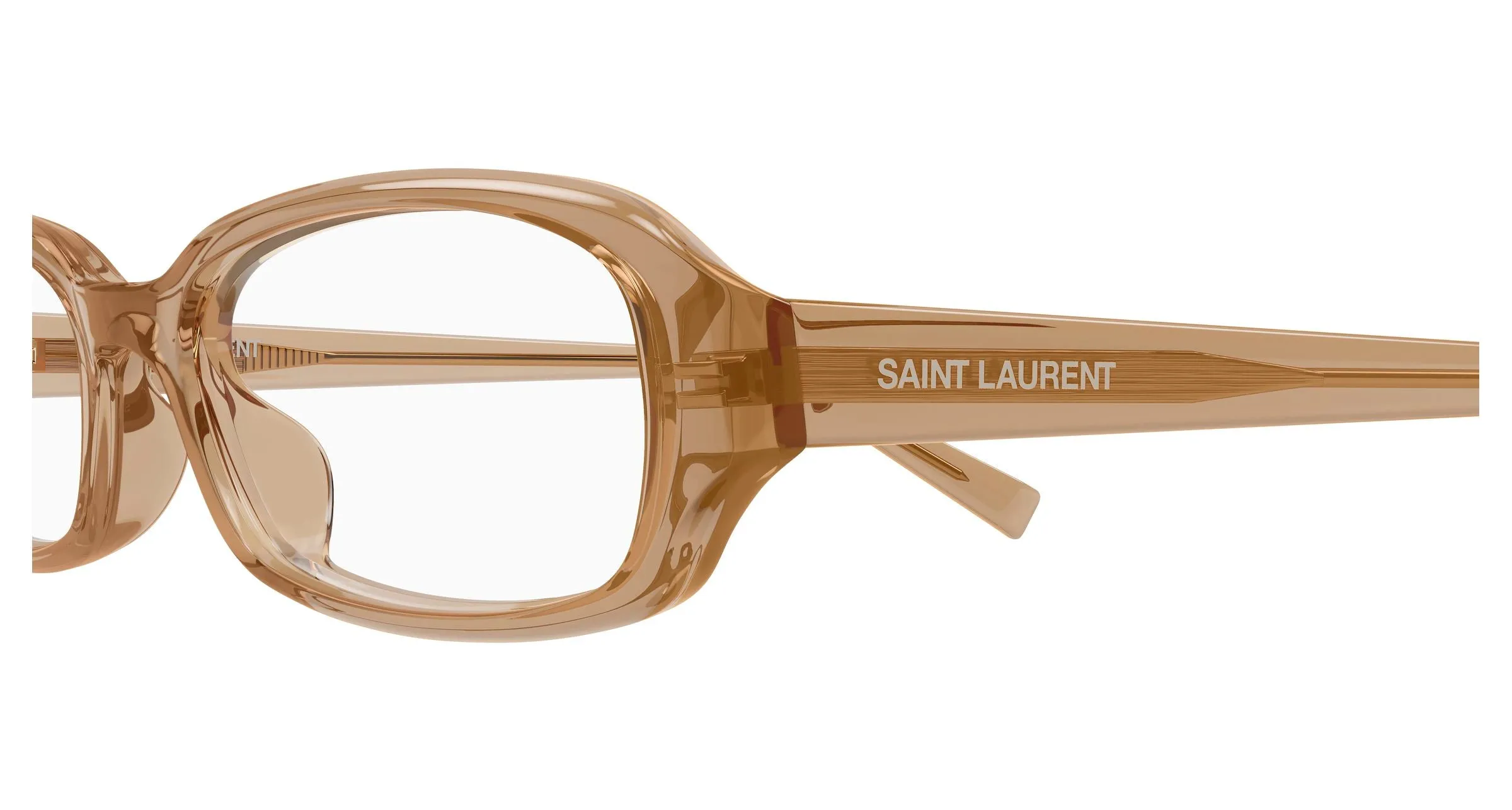 SAINT LAURENT SL 872 ERIN OPT 004 Montature da vista Acetato Marrone Trasparente Rotonda Antiriflesso - immagine 3