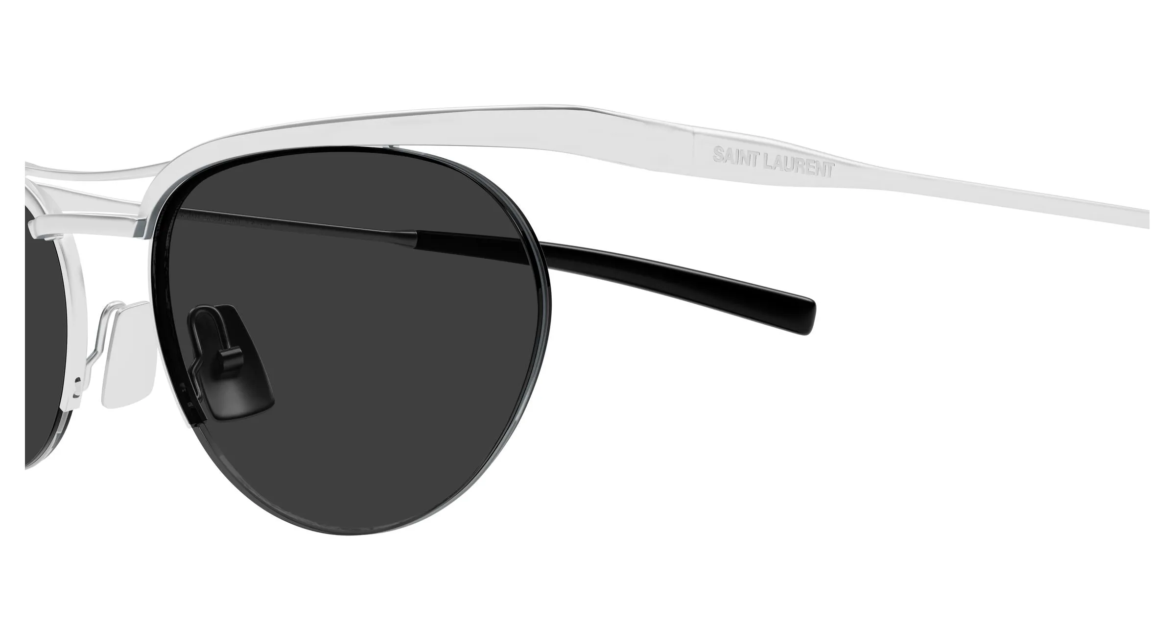 SAINT LAURENT SL 862 002 Occhiali da sole Metallo Argento Grigio Rotonda - immagine 3