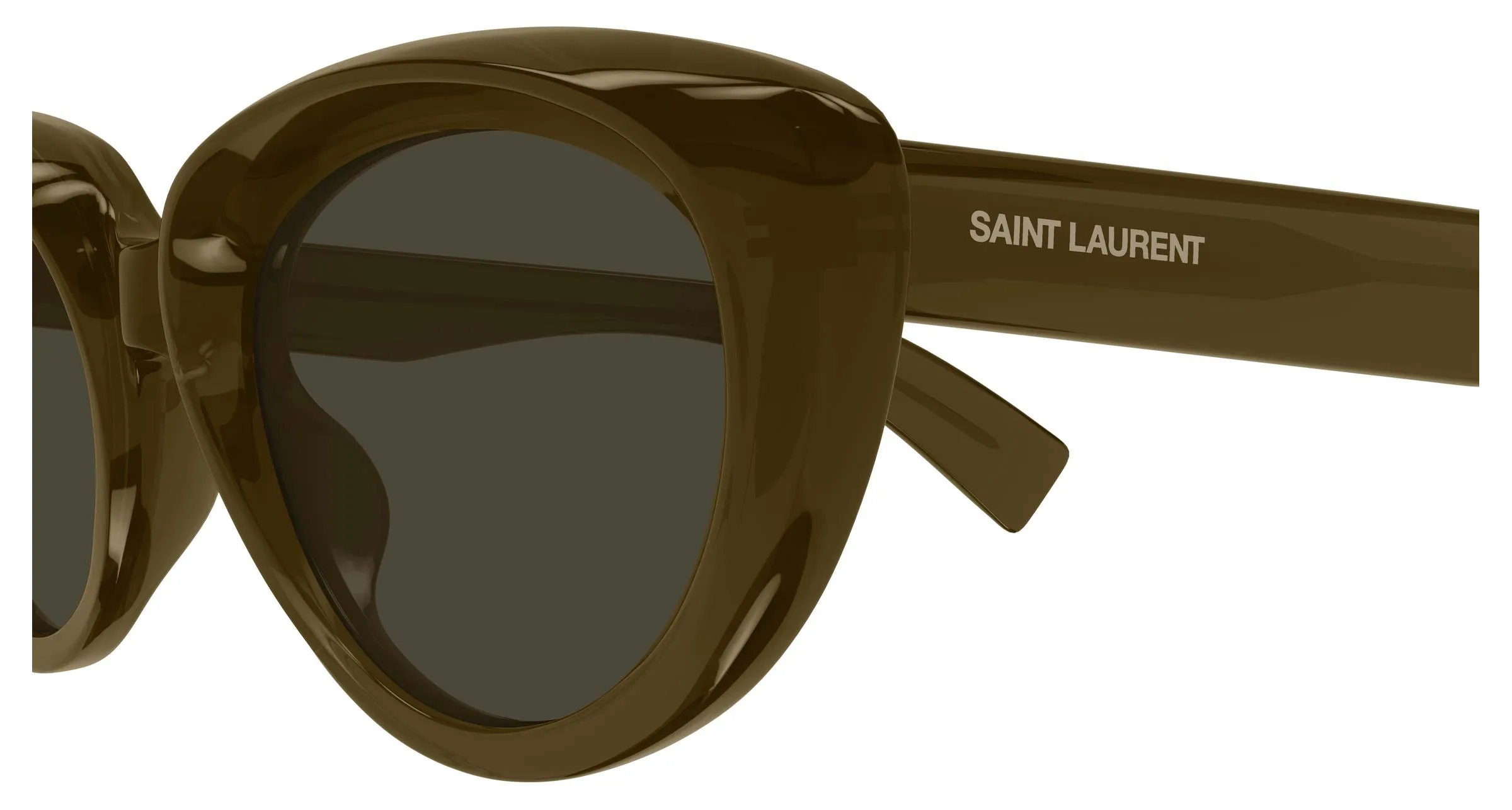 SAINT LAURENT SL 859 009 Occhiali da sole Acetato Marrone Grigio Cat Eye - immagine 3