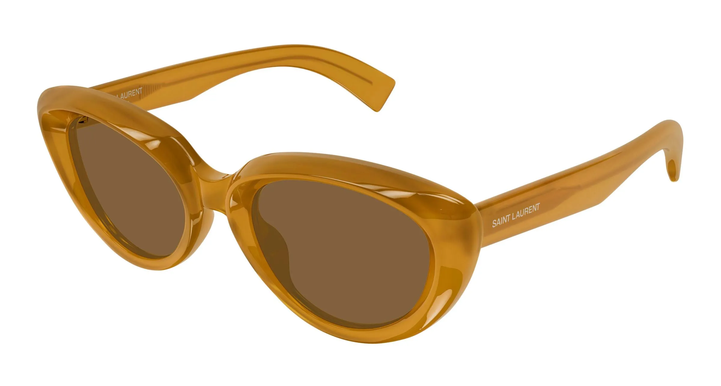SAINT LAURENT SL 859 004 Occhiali da sole Acetato Giallo Marrone Cat Eye - immagine 1