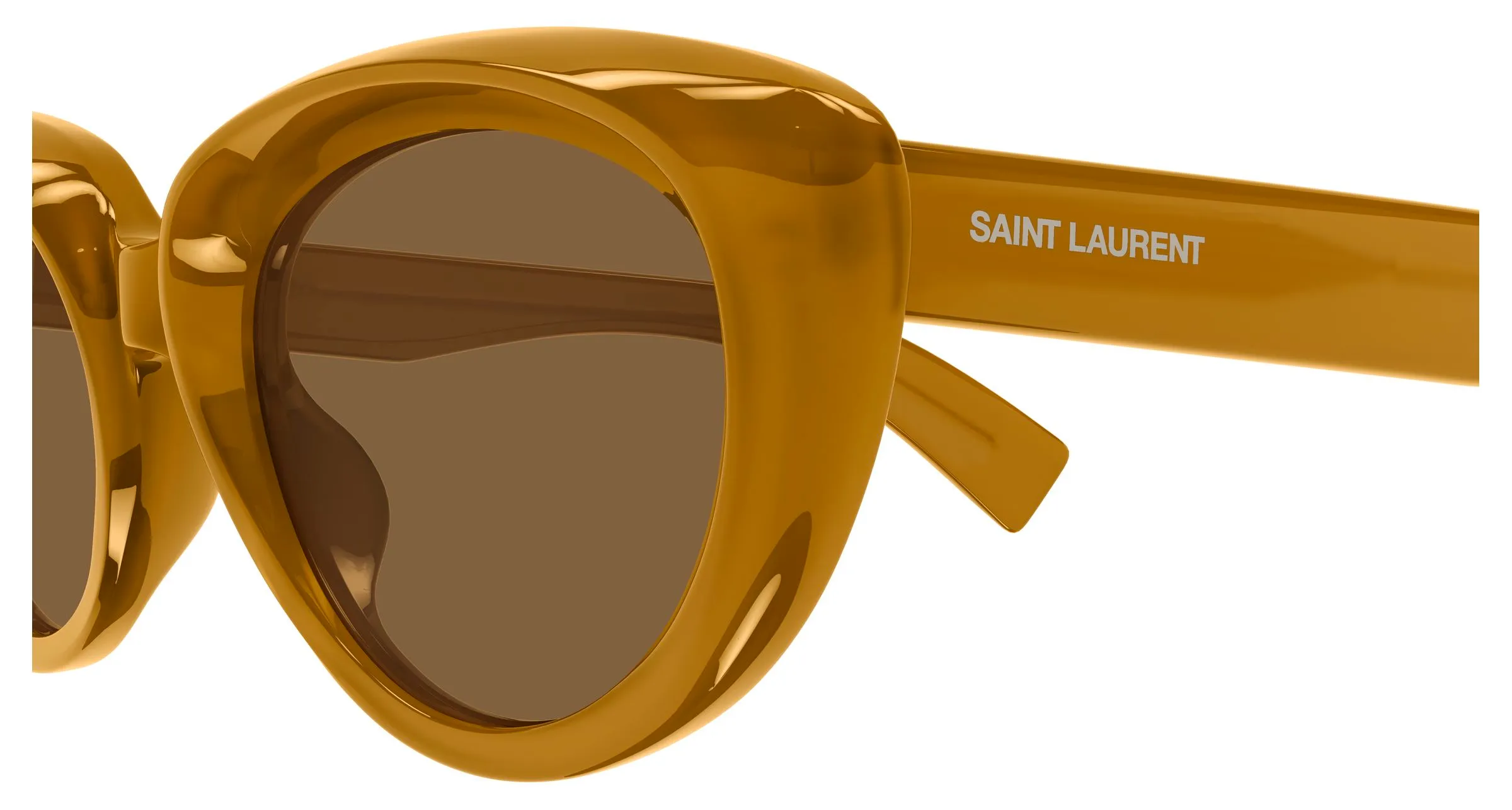 SAINT LAURENT SL 859 004 Occhiali da sole Acetato Giallo Marrone Cat Eye - immagine 3