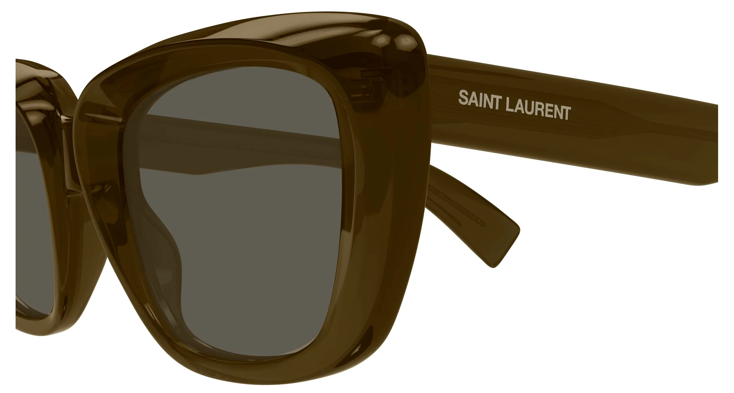 SAINT LAURENT SL 857 009 Occhiali da sole Acetato Marrone Grigio Cat Eye - immagine 3