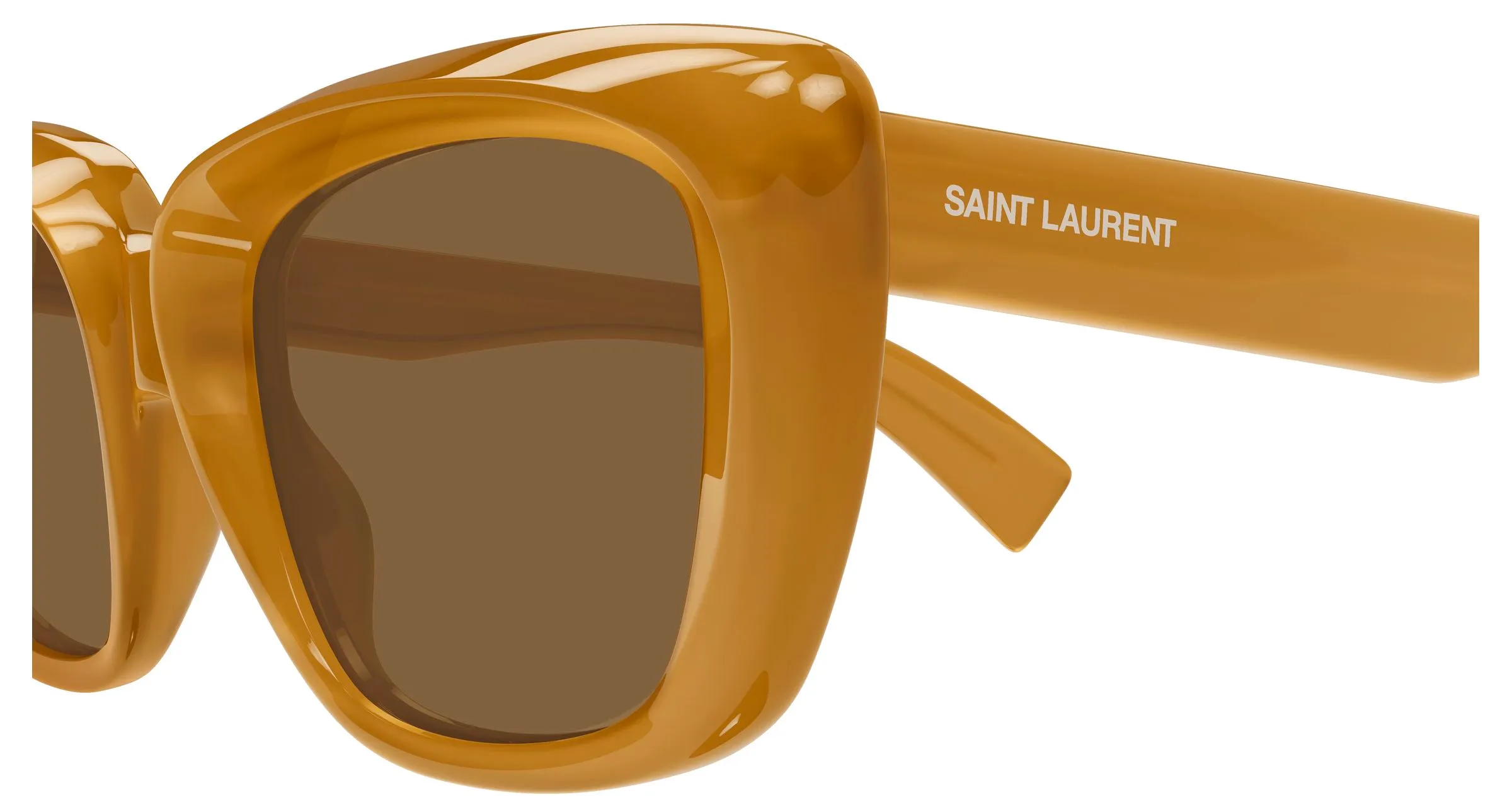 SAINT LAURENT SL 857 004 Occhiali da sole Acetato Giallo Marrone Cat Eye - immagine 3