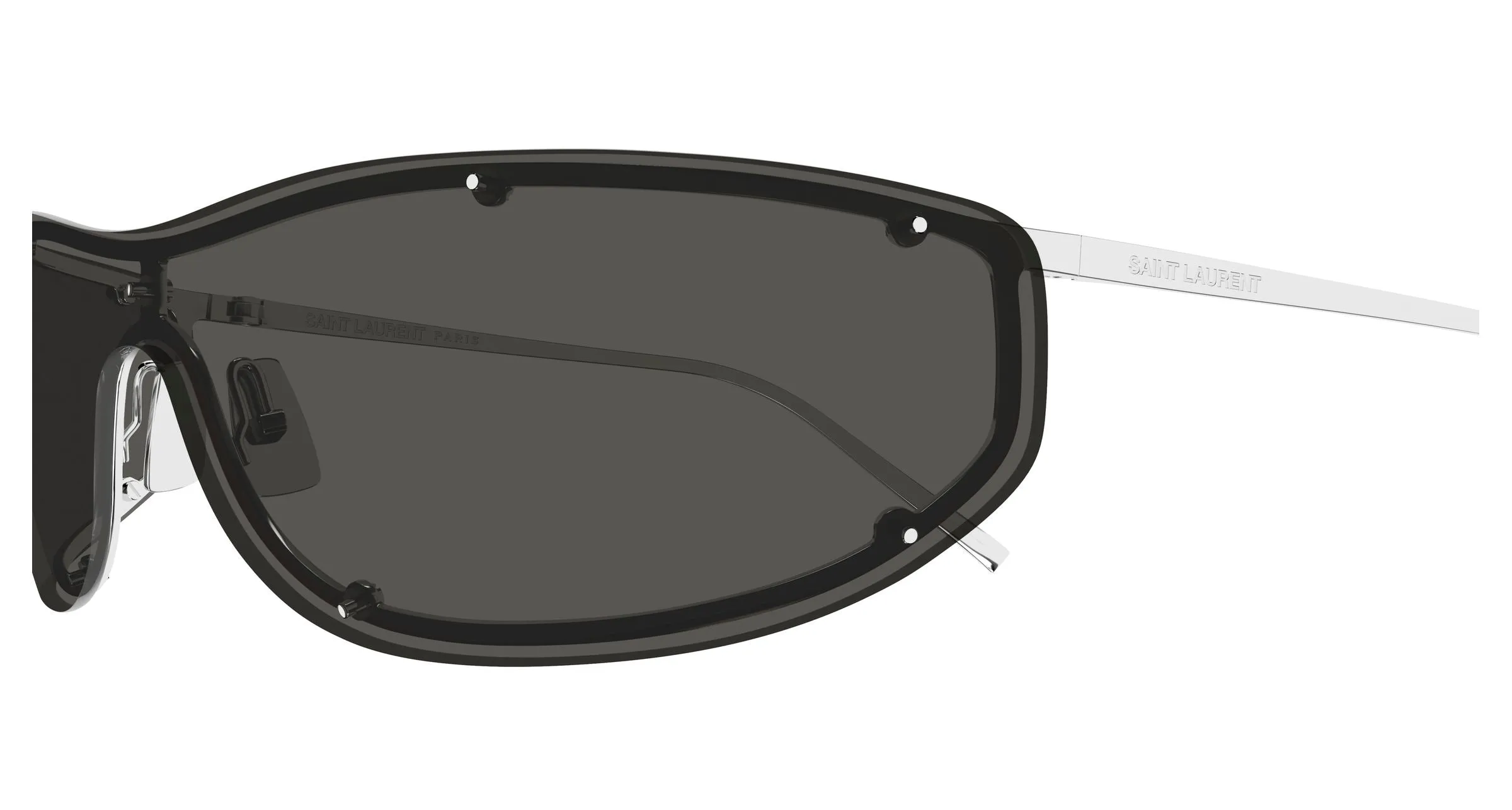 SAINT LAURENT SL 807 001 Occhiali da sole Metallo Argento Grigio Maschera - immagine 3