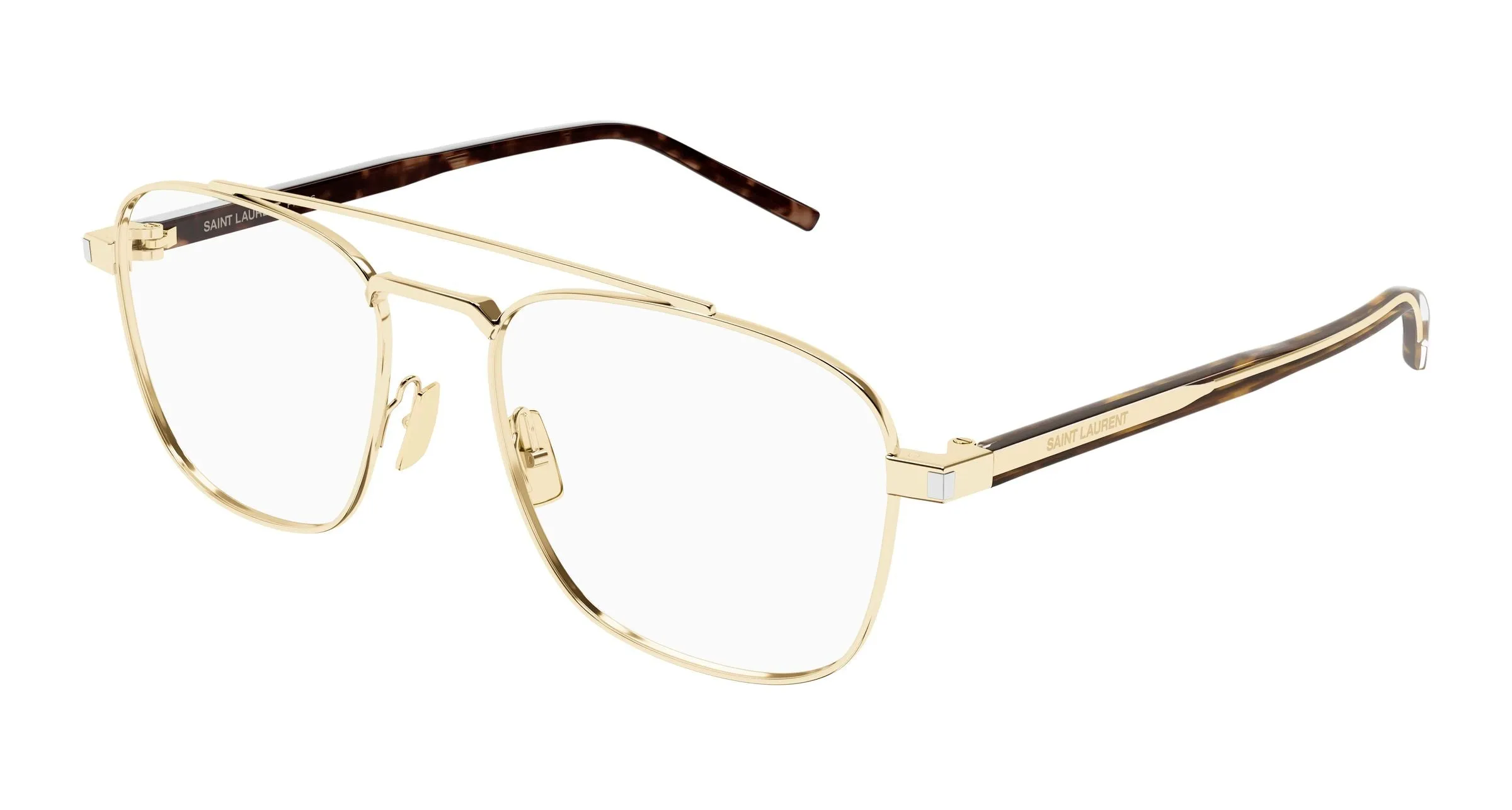 SAINT LAURENT SL 665 OPT 003 Montature da vista Metallo Oro Trasparente Pilot Antiriflesso - immagine 1