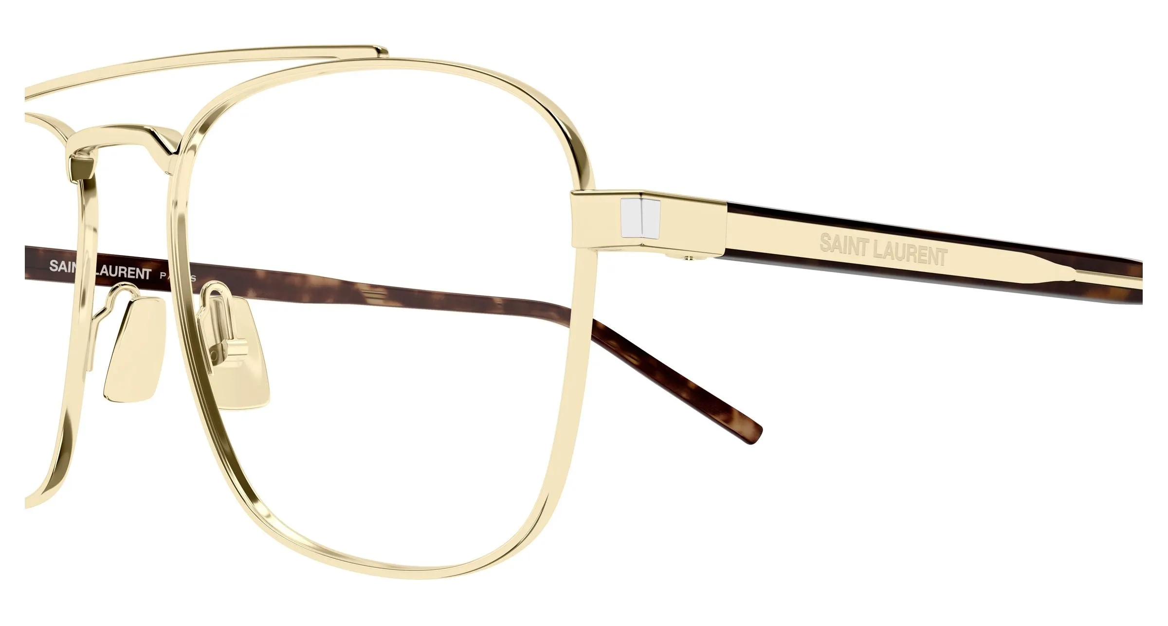 SAINT LAURENT SL 665 OPT 003 Montature da vista Metallo Oro Trasparente Pilot Antiriflesso - immagine 3