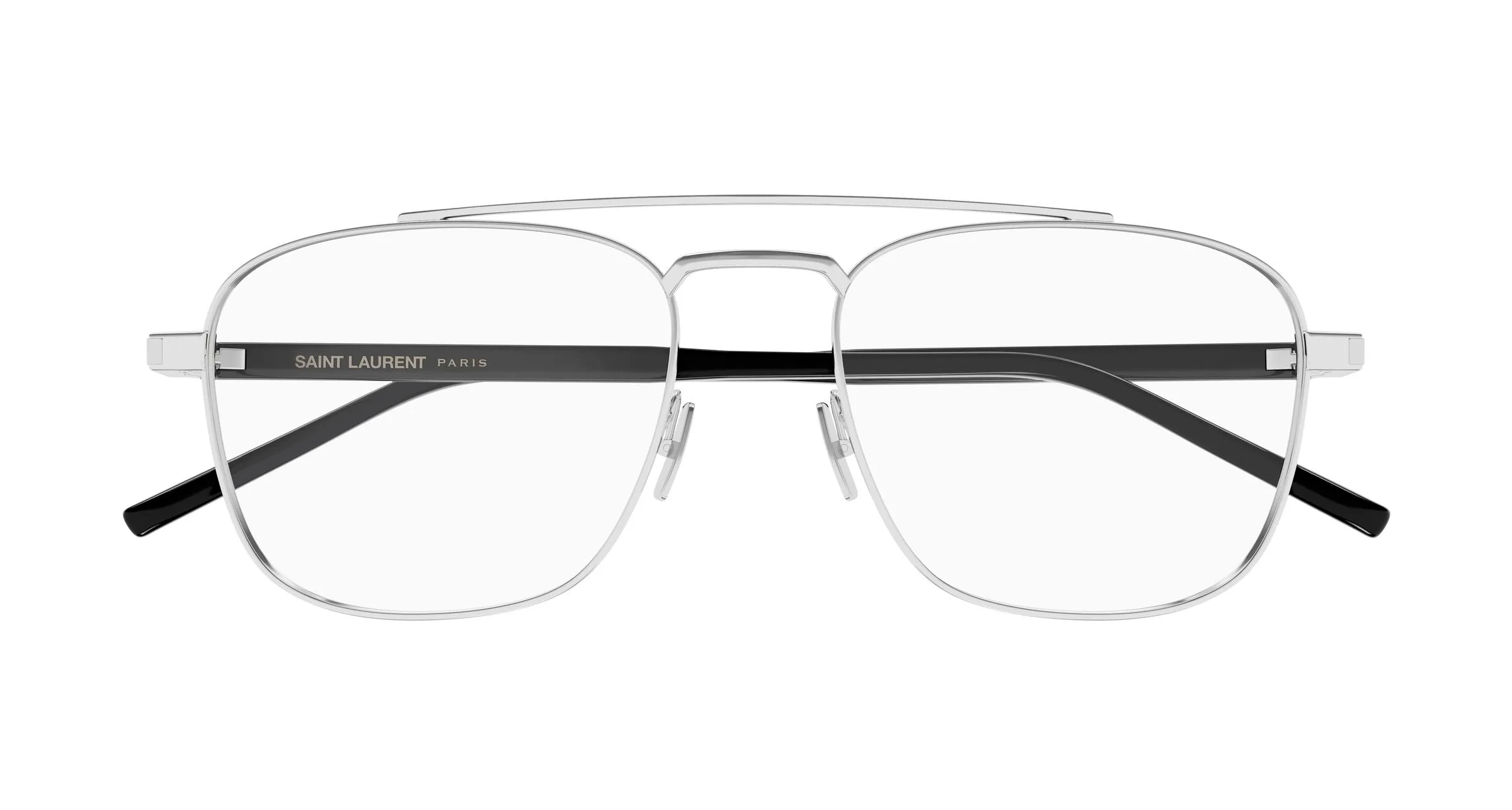 SAINT LAURENT SL 665 OPT 002 Montature da vista Metallo Argento Trasparente Pilot Antiriflesso - immagine 2