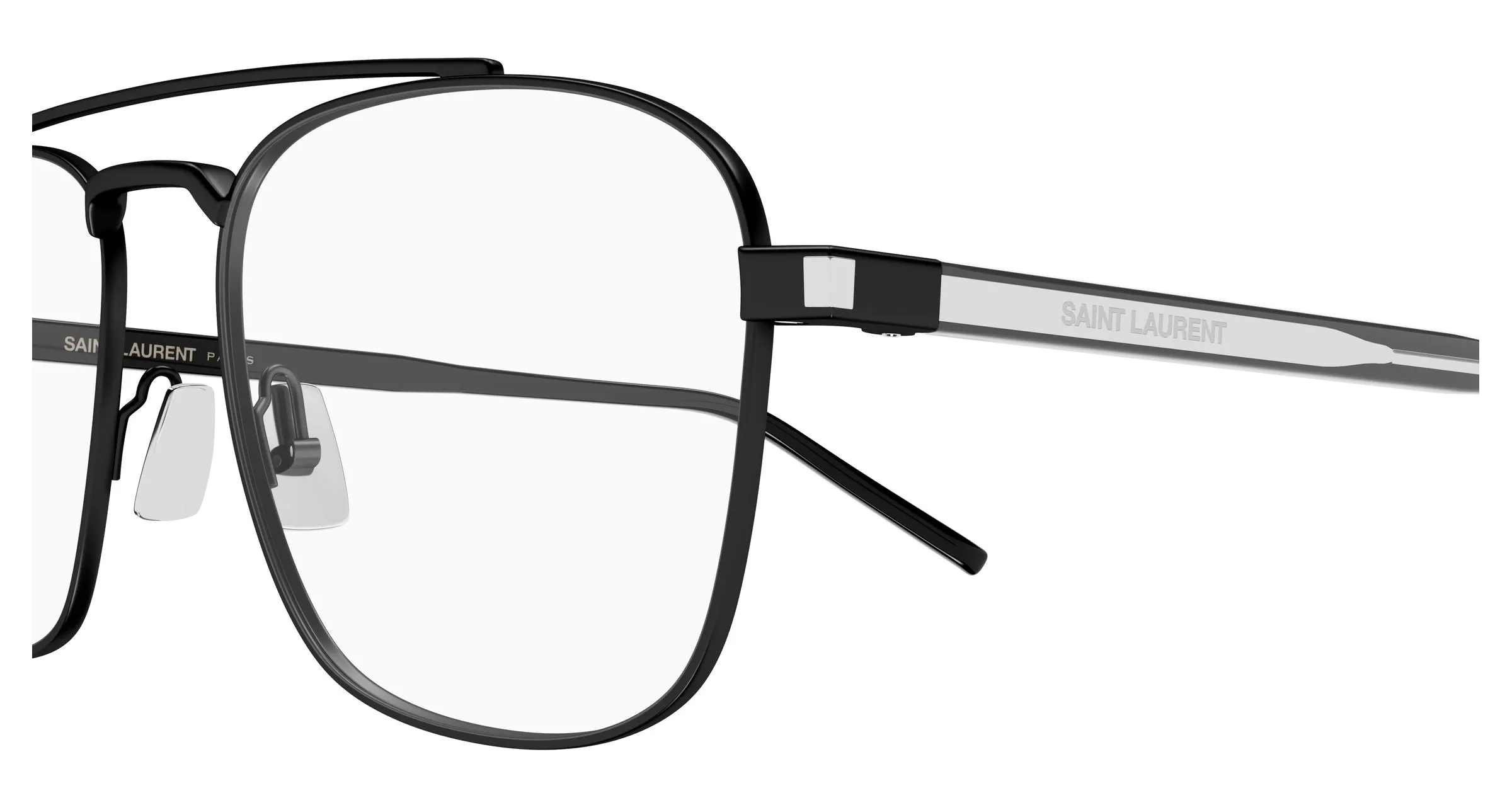 SAINT LAURENT SL 665 OPT 001 Montature da vista Metallo Nero Trasparente Pilot Antiriflesso - immagine 3