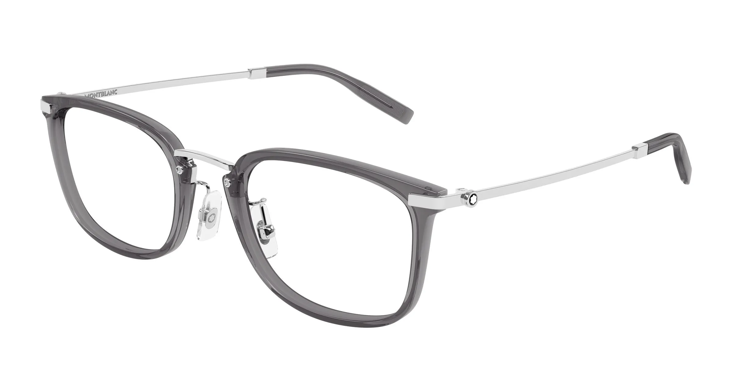 Montblanc MB0494OJ 004 Montature da vista Iniettato Grigio Trasparente Squadrata - immagine 1