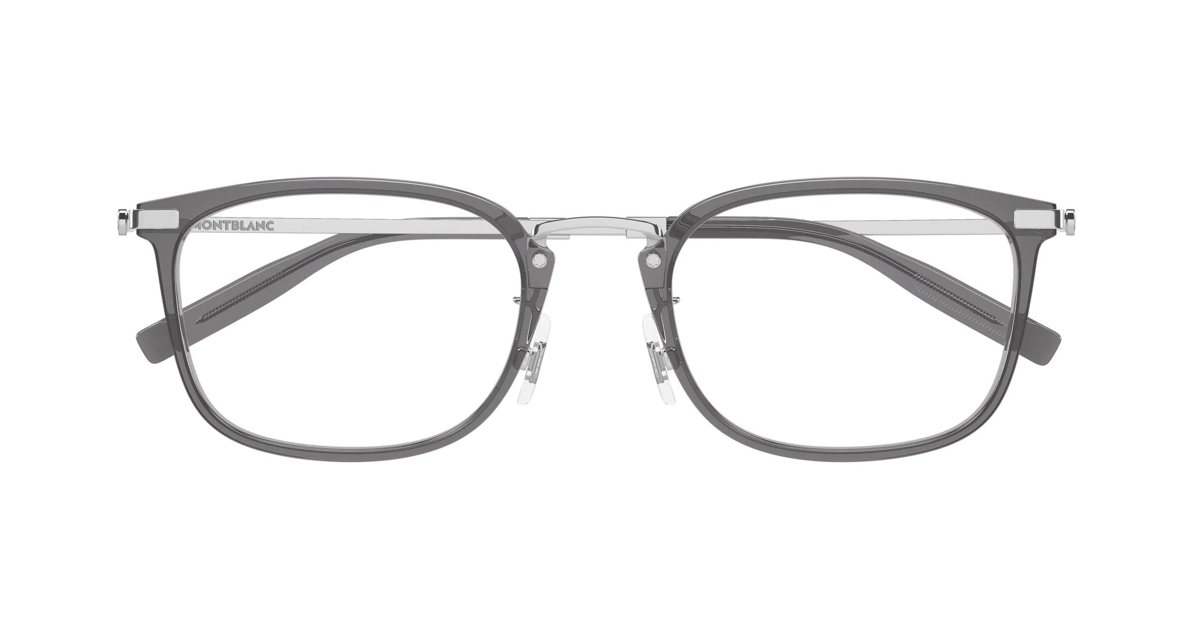 Montblanc MB0494OJ 004 Montature da vista Iniettato Grigio Trasparente Squadrata - immagine 2