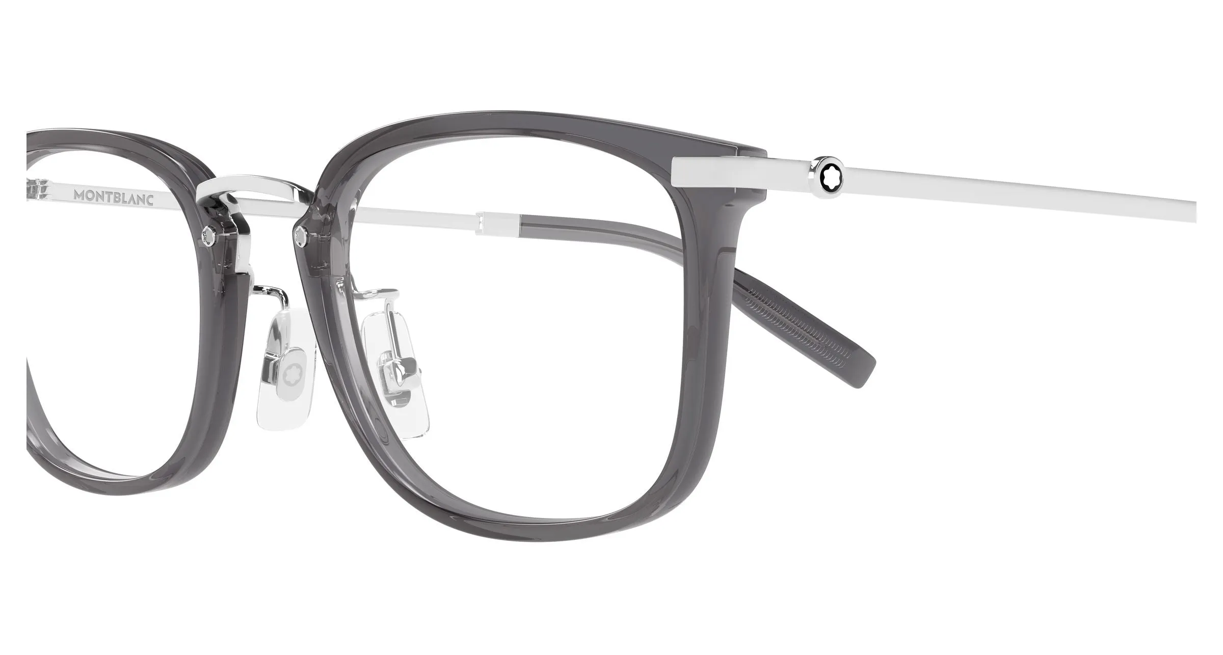 Montblanc MB0494OJ 004 Montature da vista Iniettato Grigio Trasparente Squadrata - immagine 3