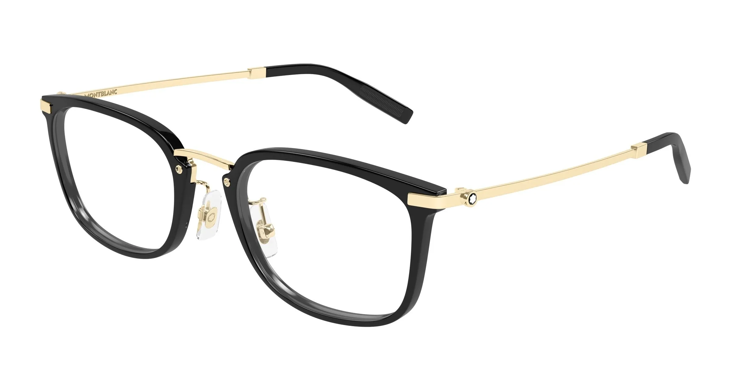 Montblanc MB0494OJ 001 Montature da vista Iniettato Nero Trasparente Squadrata - immagine 1